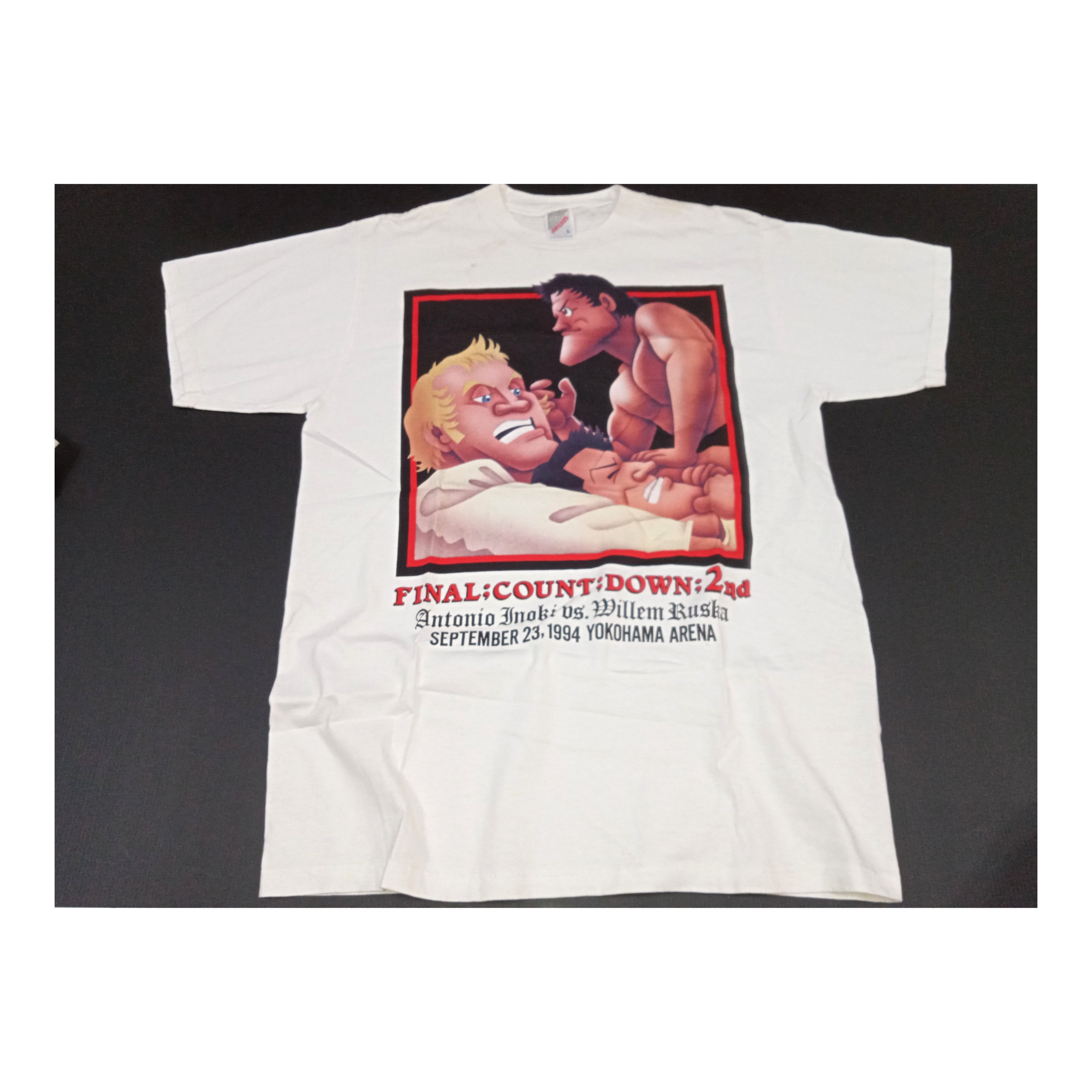Vintage Vintage 90s NJPW Inoki Vs Ruska 1994 T Shirt Wrestling Size US L / EU 52-54 / 3 - 1 Thumbnail