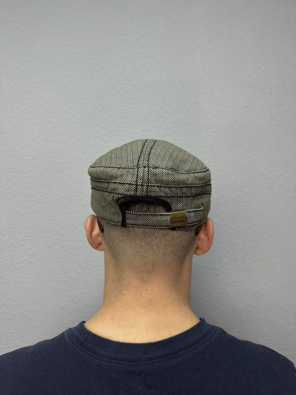 Diesel × Vintage Vintage Diesel Tweed Cap Big Logo Y2K Adjustable One Size Size ONE SIZE - 5 Thumbnail