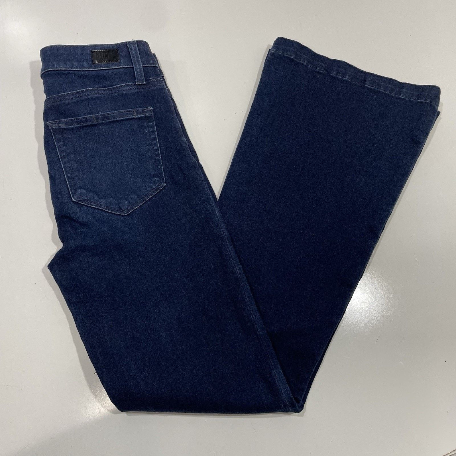 Paige Paige Jeans Women’s 26 Blue Flared GENEVIEVE Dark Wash Denim Size 26" / US 2 / IT 38 - 8 Thumbnail