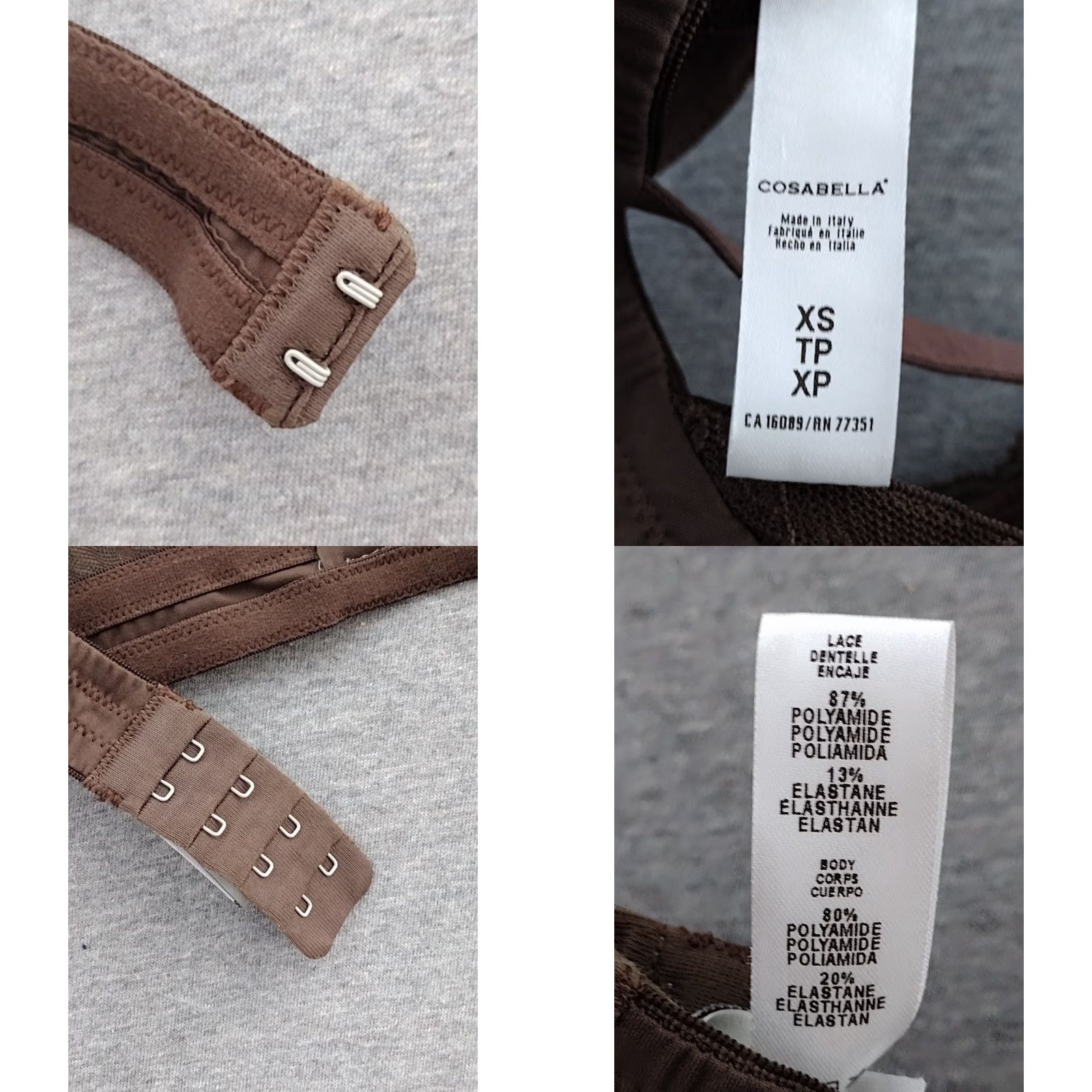 Cosabella VINTAGE Aritzia x Cosabella Savona Bralette Bra Lingerie Wireless Floral Lace Sheer XS Brown One Size Cosabella Bralette Womens XS Bra Size ONE SIZE - 8 Thumbnail
