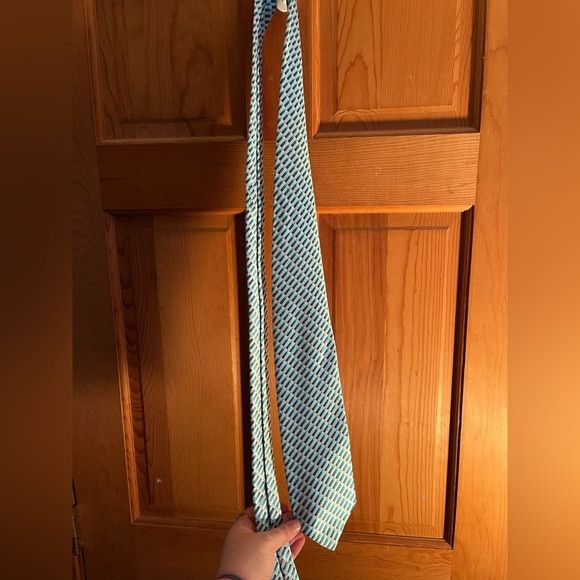 Adolfo Dominguez Adolfo Necktie blue green white 100% polyester Size ONE SIZE - 1 Thumbnail