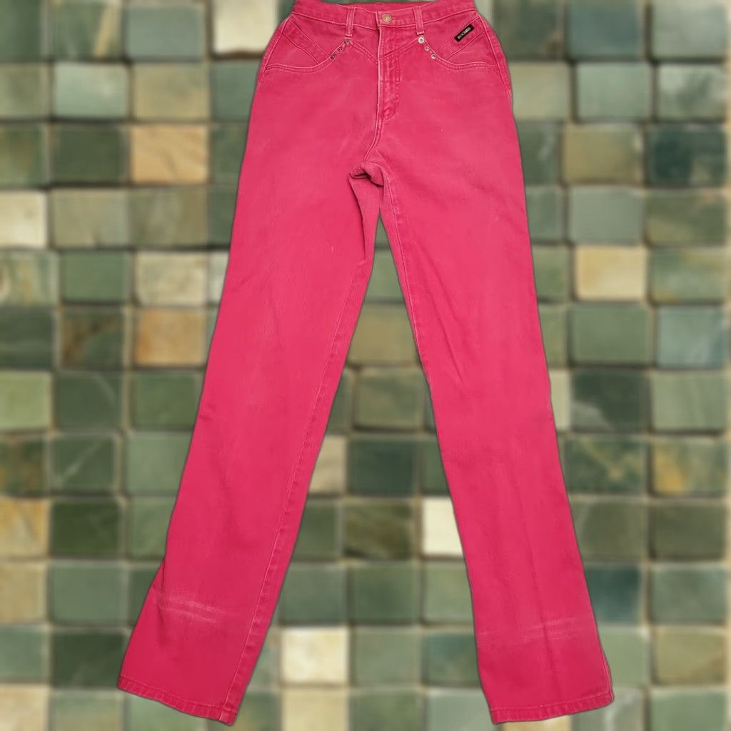 Vintage VINTAGE Rockies Jeans Womens 29 Red High Rise Bootcut Western Cowboy Rodeo Retro Jeans Women 29 Red Rockies Western Cowboy Retro Boots 90s Ladies? Size 29" - 1 Thumbnail
