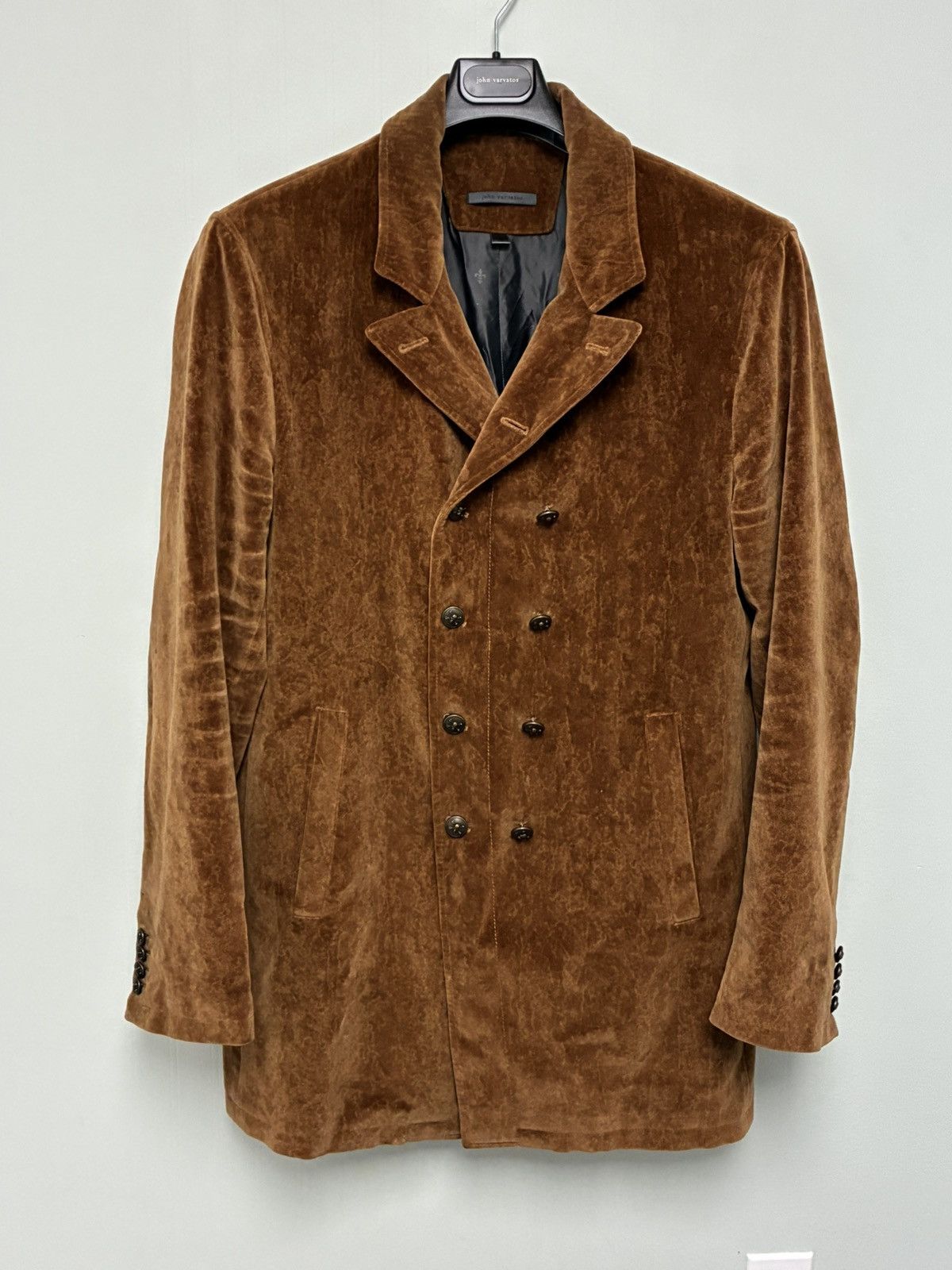 John Varvatos Double Breasted Velvet Coat Jacket EU 56 USA 46 Size US XL / EU 56 / 4 - 9 Thumbnail