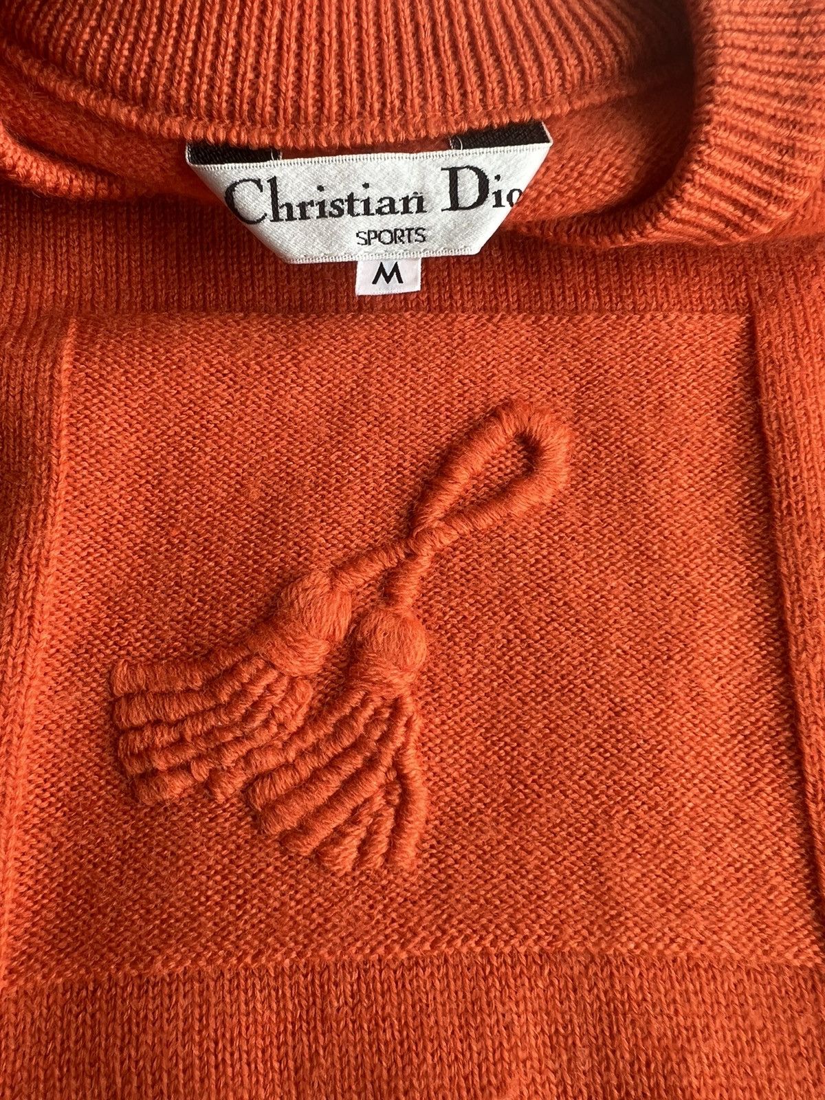 Christian Dior Monsieur 1980s Christian Dior 🇮🇹 Orange Hybrid Knit Sleeve Sweater Size US M / EU 48-50 / 2 - 8 Thumbnail