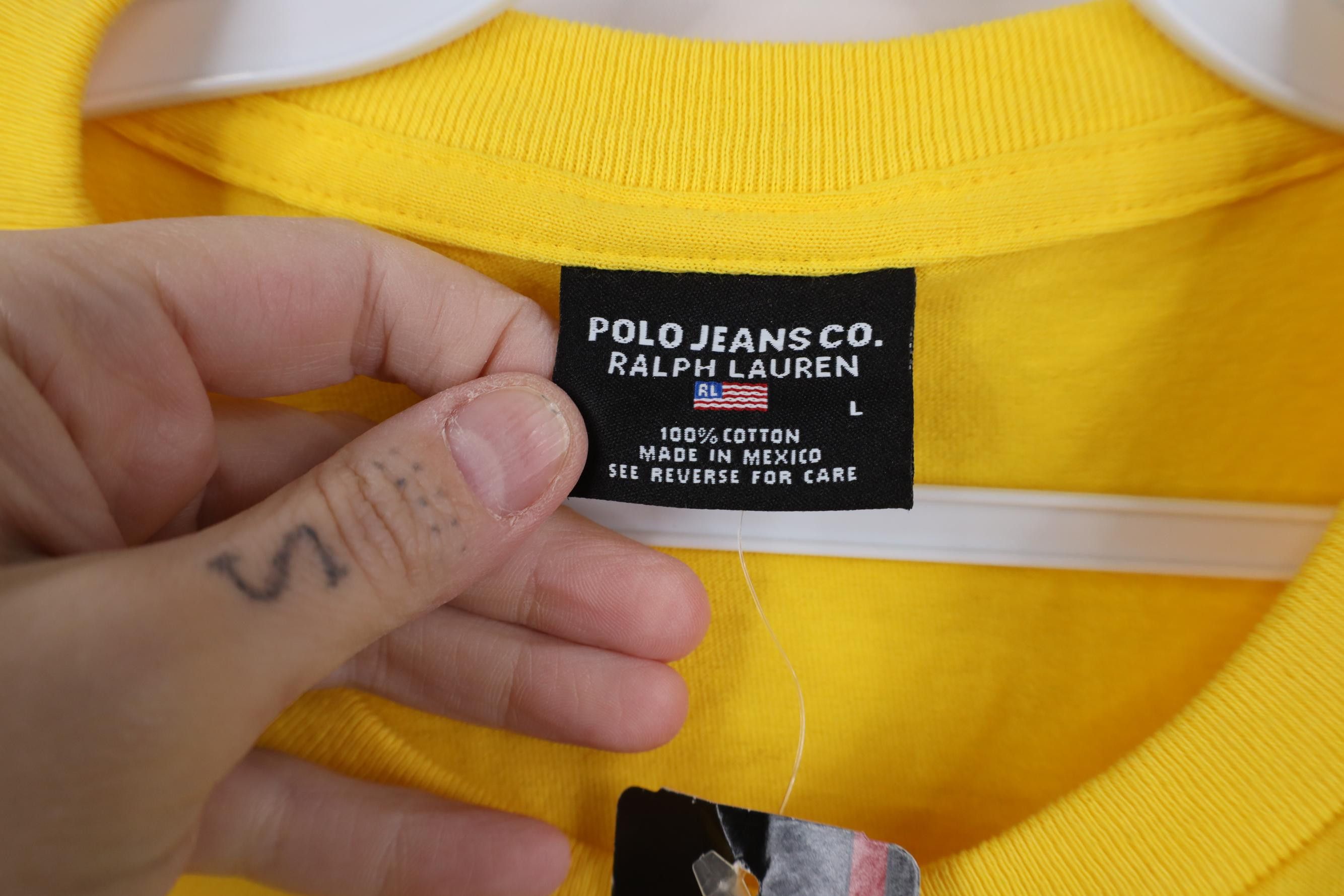Polo Ralph Lauren Deadstock Vintage 90s Ralph Lauren Shadow Logo T-Shirt Size US L / EU 52-54 / 3 - 8 Thumbnail