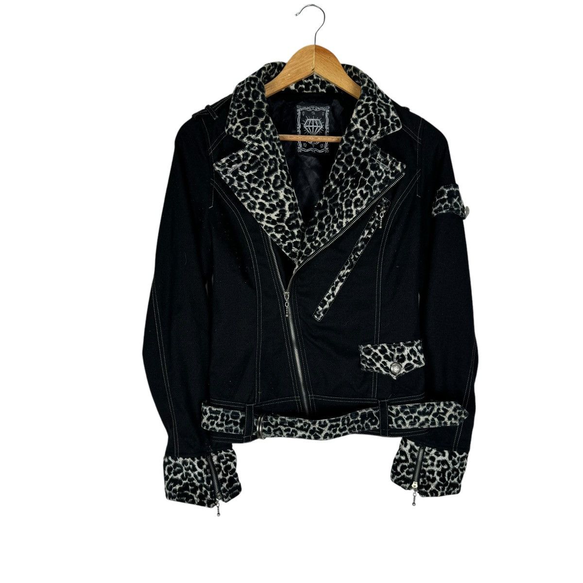 If Six Was Nine × Japanese Brand × Le Grande Bleu (L.G.B.) ☀️ALGONQUINS DOUBLE COLLAR LEOPARD JACKET Size S / US 4 / IT 40 - 1 Thumbnail
