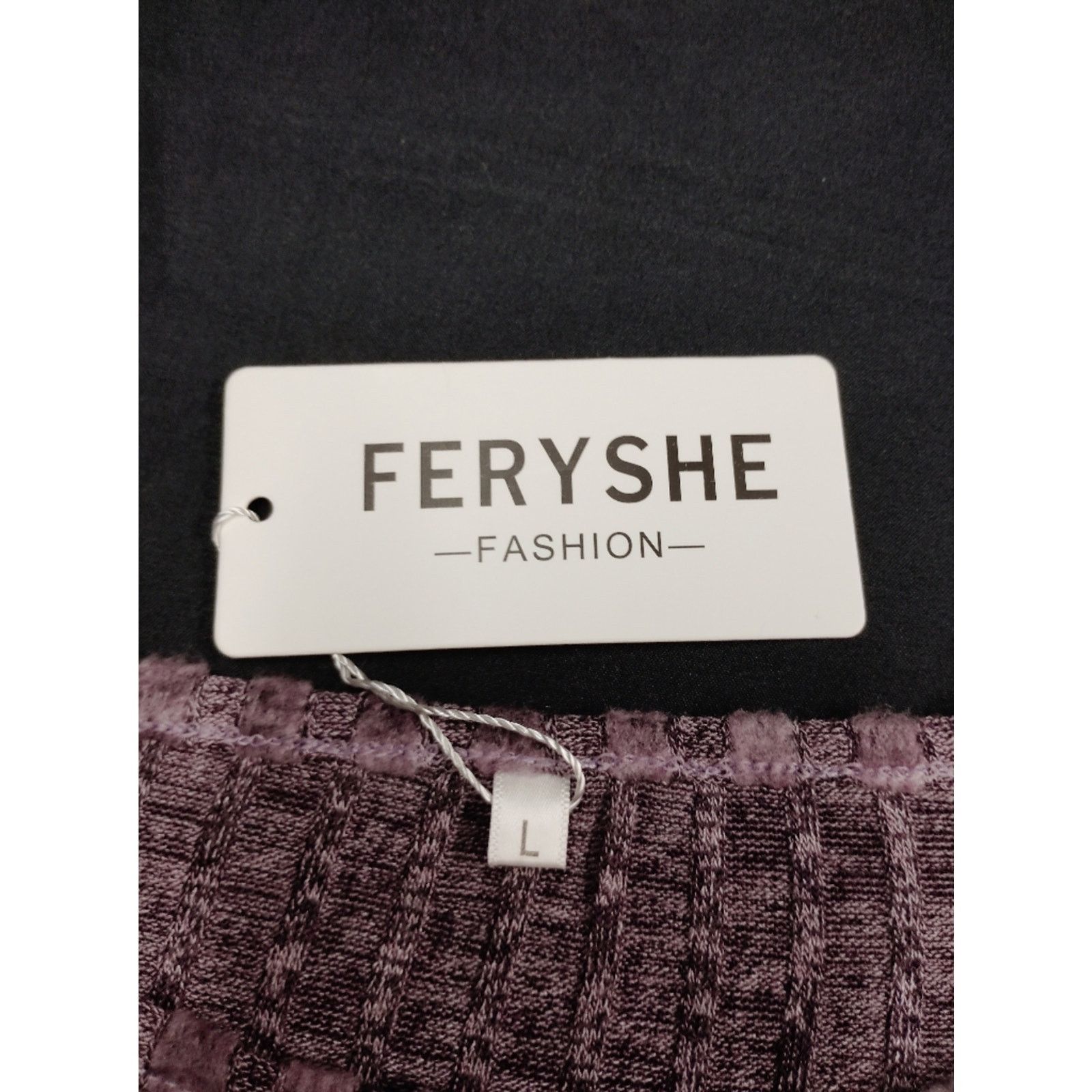 Ferre Mauve Textured Feryshe Short Sleeve Top With Lace Sleeves Size L / US 10 / IT 46 - 3 Thumbnail