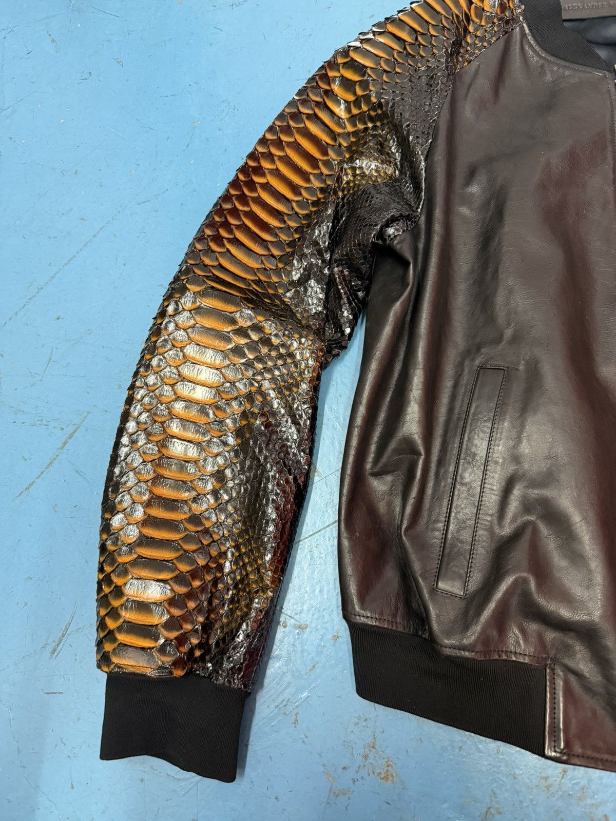 McQ Alexander McQueen ALEXANDER MCQUEEN BOMBER JACKET WITH PYTHON SLEEVES Size US XL / EU 56 / 4 - 7 Thumbnail