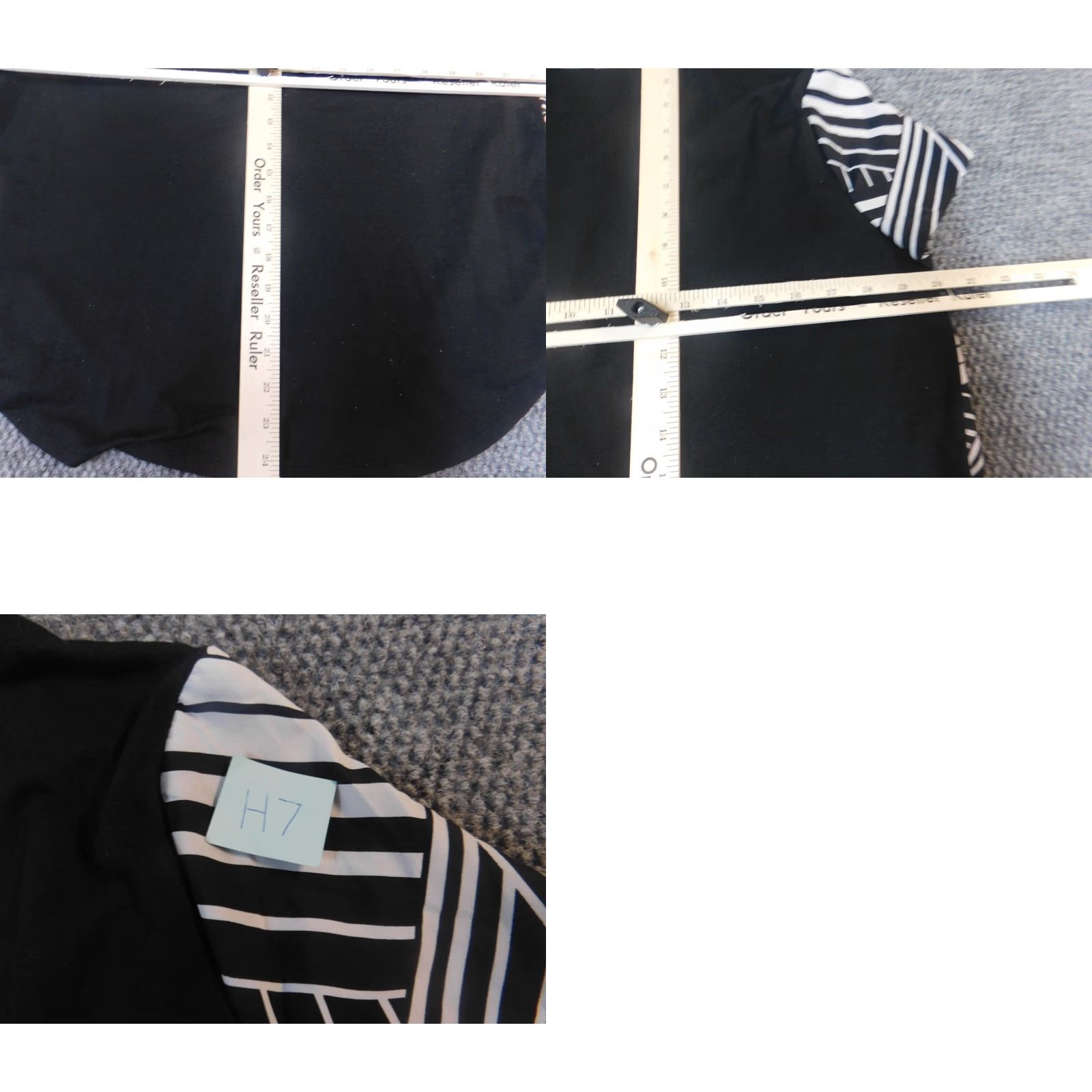 Jones New York Jones New York Blouse Shirt Womens Medium Black Cap Sleeve Crew Neck Pullover Geometric Pattern Ruffle Stretch Casual Basic Classic Regular Dust-Free Size M / US 6-8 / IT 42-44 - 8 Thumbnail