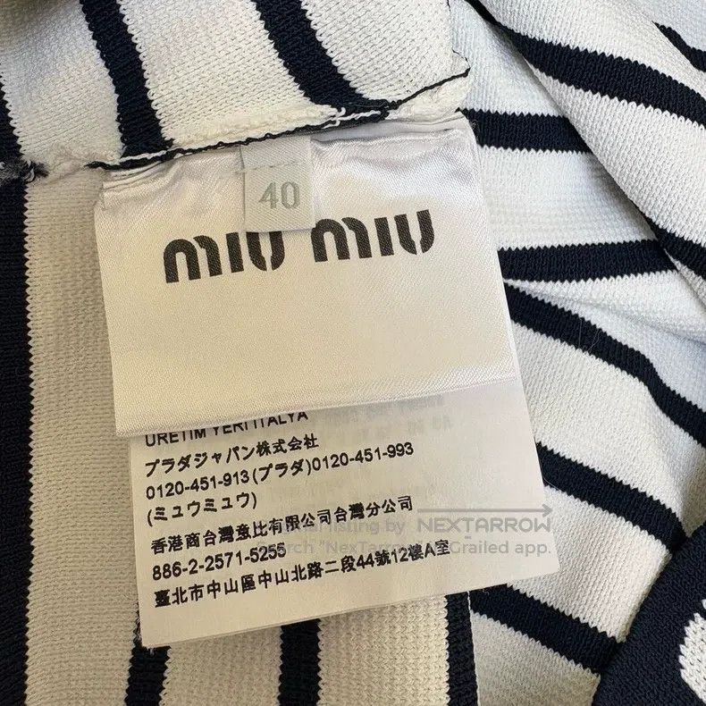 Miu Miu Miu Miu 40 Striped waist letter logo long sleeve knit top Size M / US 6-8 / IT 42-44 - 7 Thumbnail