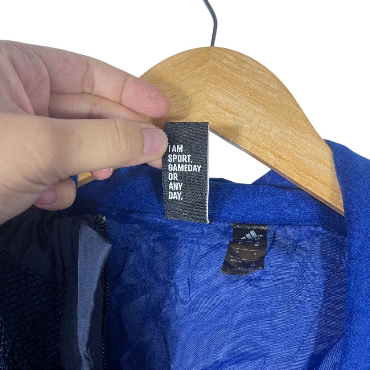 Adidas Adidas Hooded Knit Panel Parka Jacket Navy Longline Full Zip Size US M / EU 48-50 / 2 - 5 Thumbnail