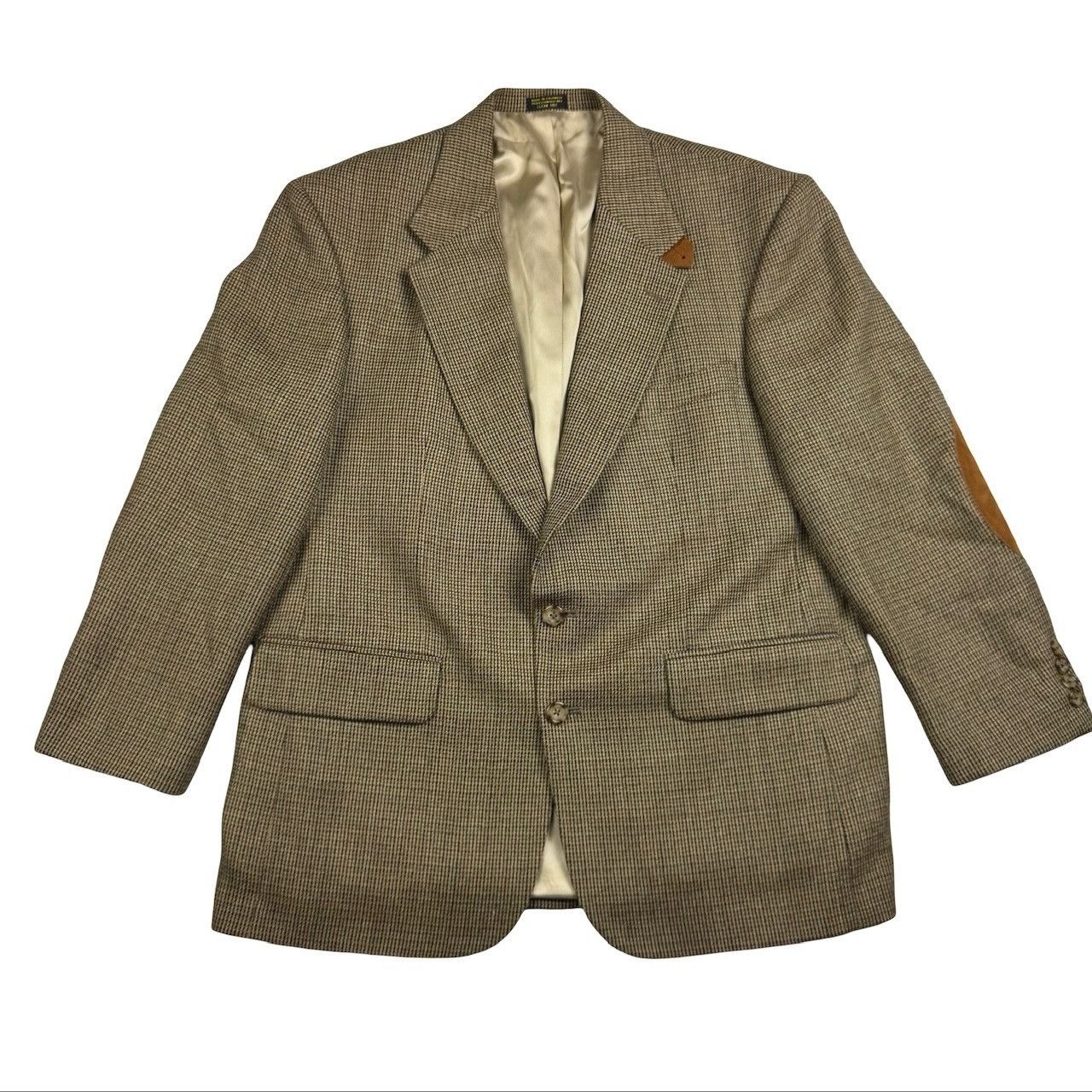 Oscar De La Renta Oscar De La Renta Men's Tweed Leather ELbow Patches Blazer J Size 42S - 2 Thumbnail