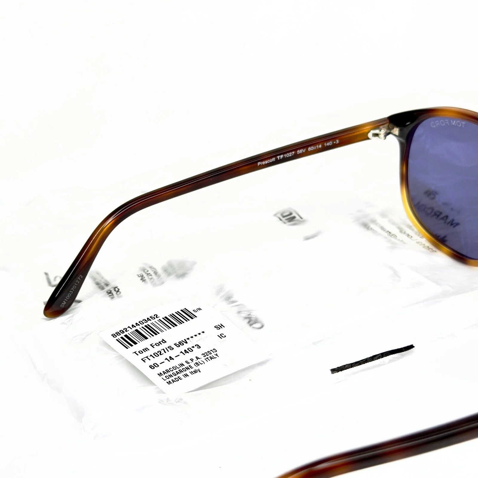 Tom Ford TOM FORD Prescott TF1027 56V Brown Blue Angular 1027 FT1027 Size ONE SIZE - 5 Thumbnail