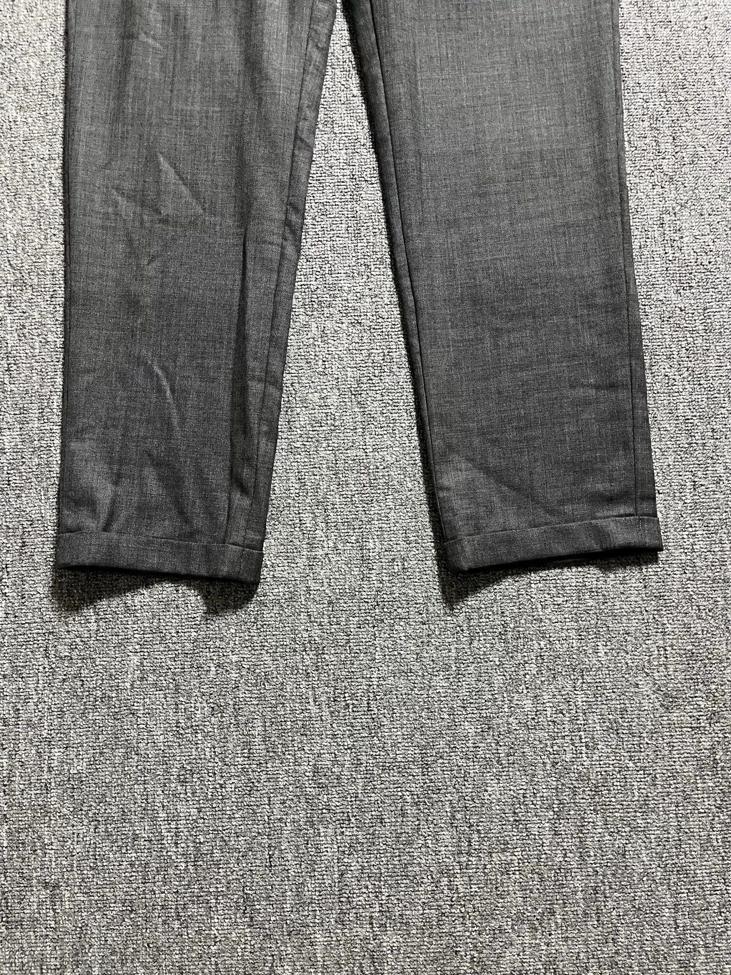 Thom Browne Thom Browne Men's Gray 100% Wool Straight Cuffed Pants 3 Size US 34 / EU 50 - 5 Thumbnail