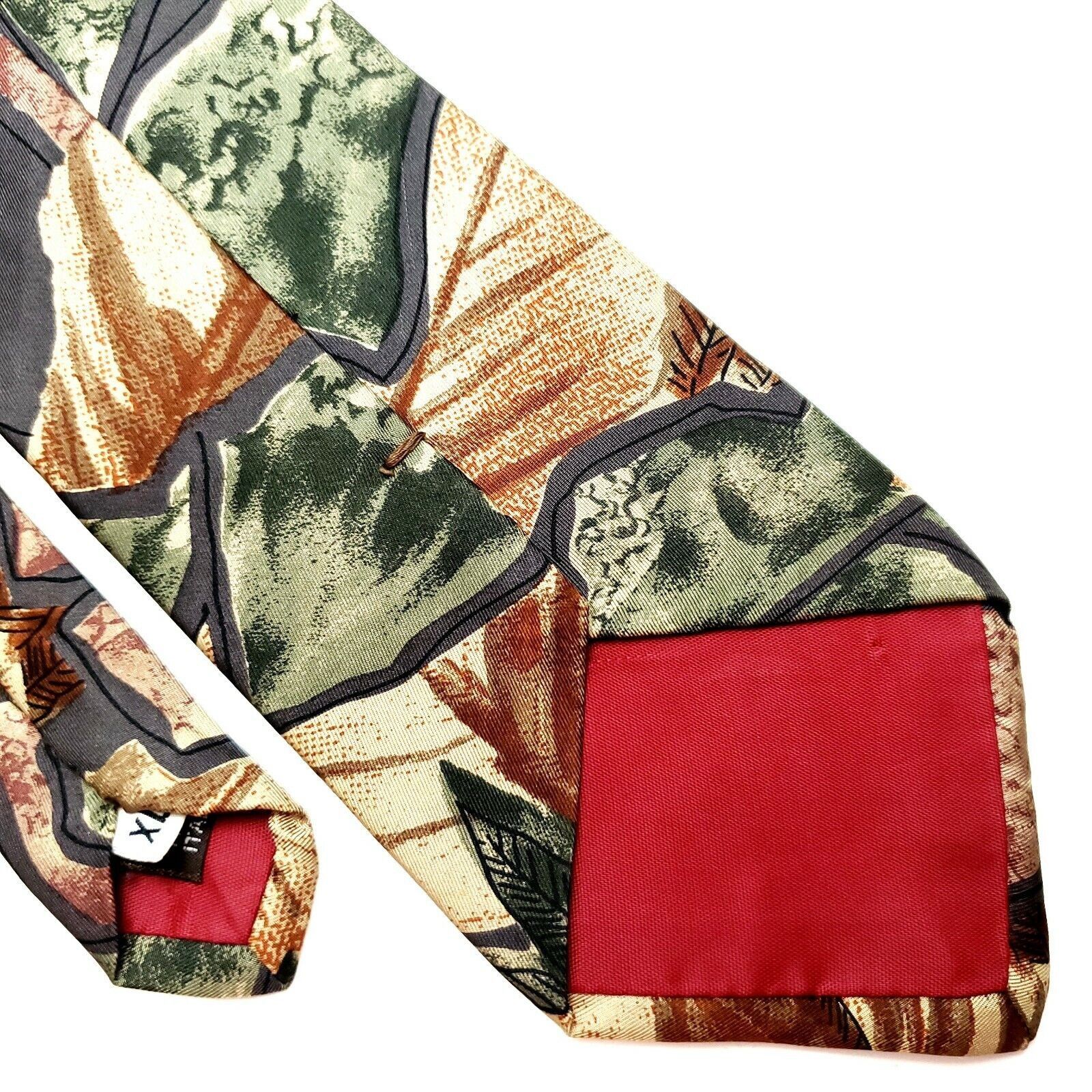 Givenchy Givenchy Monsieur Silk Tie Floral Abstract Tie Green Brown L Size ONE SIZE - 6 Thumbnail