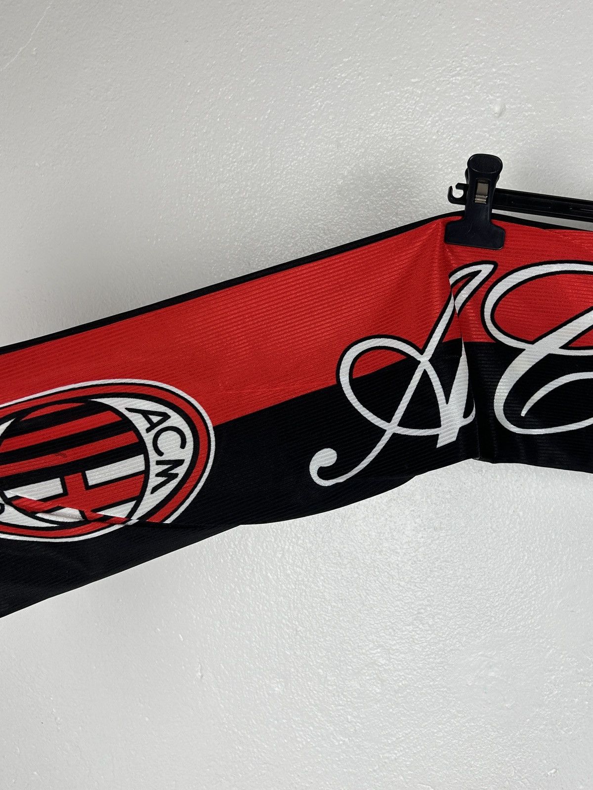 Vintage 90s Vintage AC Milan Polyester 3R Sport Scarf Size ONE SIZE - 3 Thumbnail