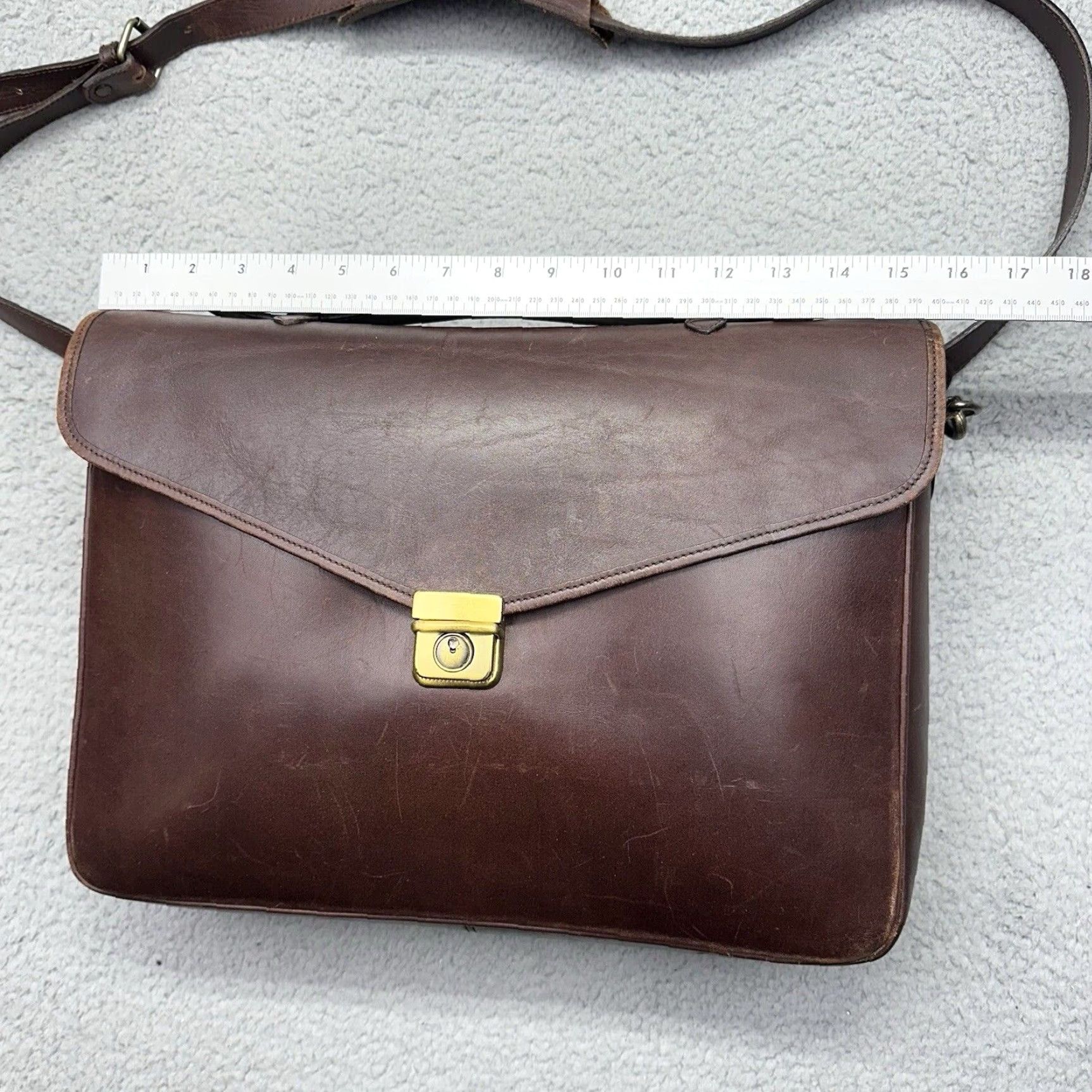 Eddie Bauer Eddie Bauer Genuine Leather Shell Mahogany Briefcase Bag 023-3299 Messenger Bag Mens Briefcase Leather Bag Size ONE SIZE - 5 Thumbnail