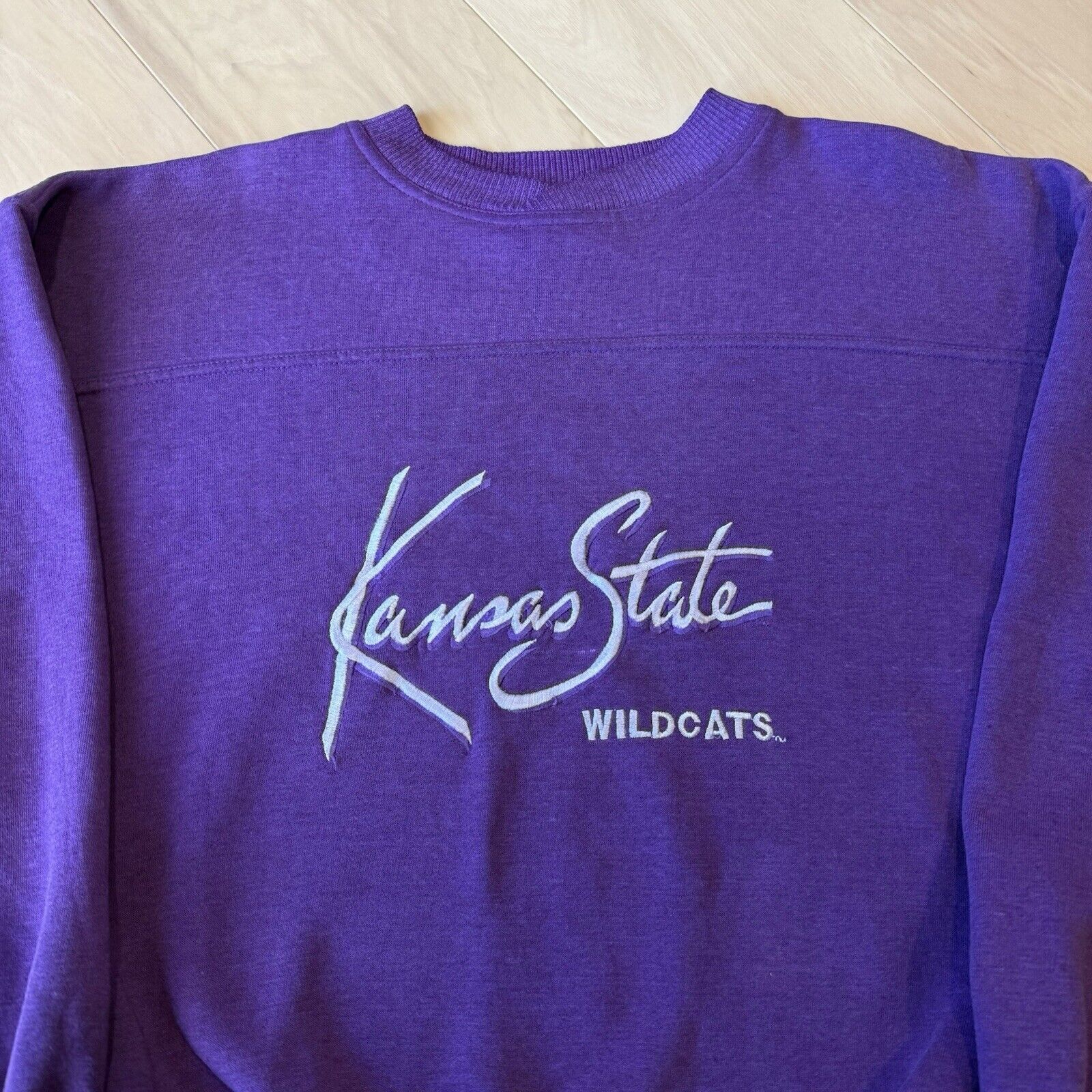 Vintage Vintage Kansas State Wildcats Sweatshirt L Purple 90s Fleece Size US L / EU 52-54 / 3 - 3 Thumbnail