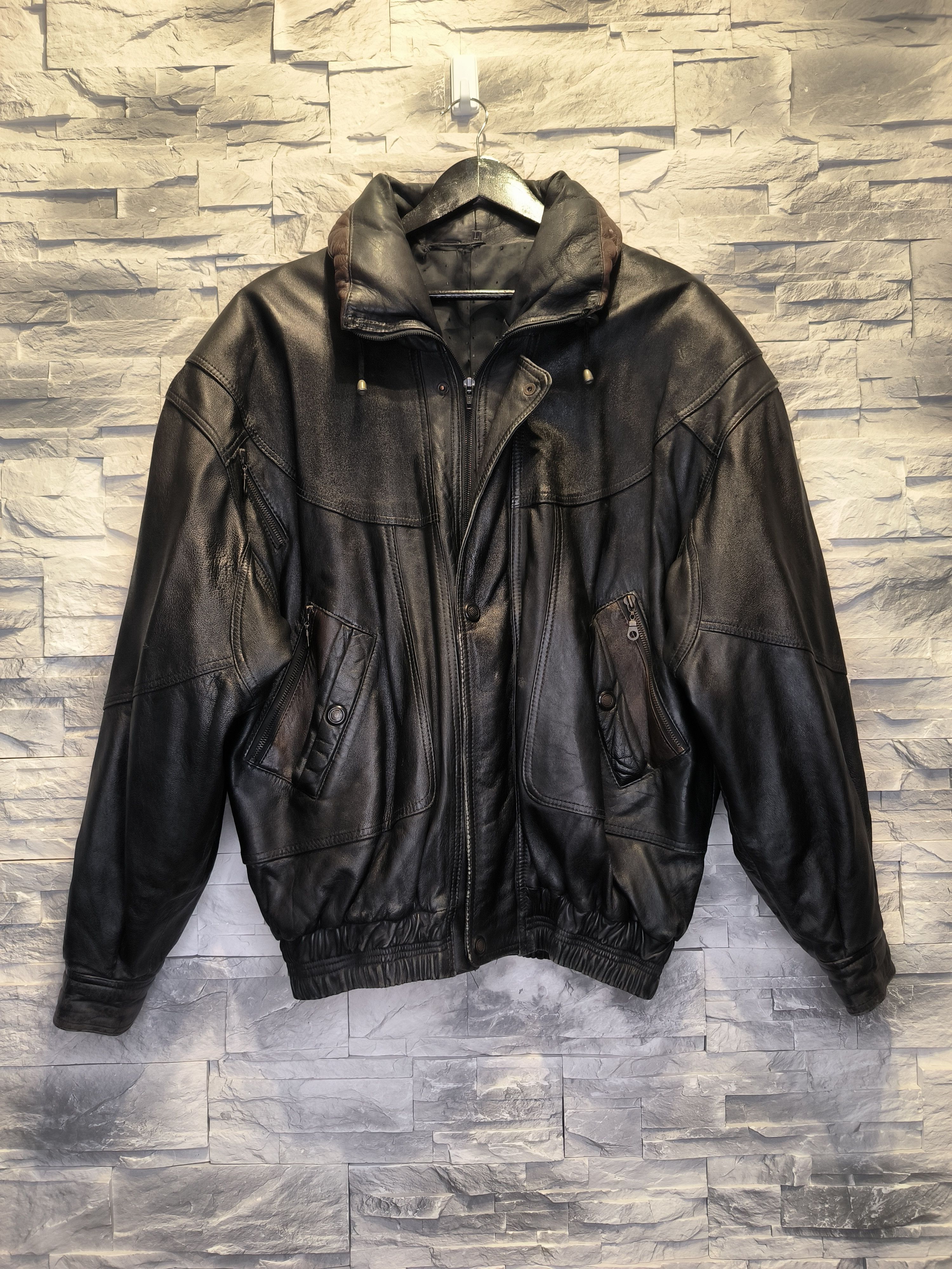 Other Vintage Italy Made Leather Jacket Black Size US L / EU 52-54 / 3 - 1 Thumbnail