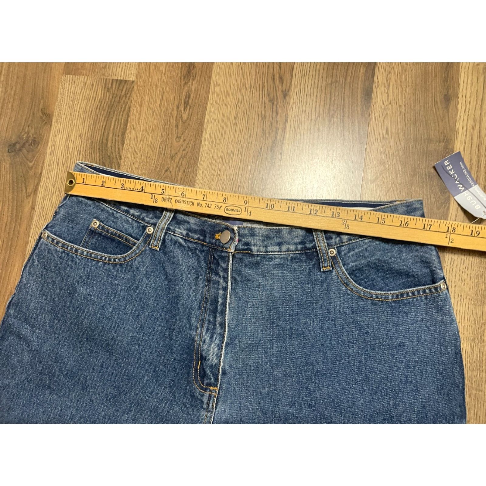 Vintage Bushwacker Jeans, Women's Size 16, Blue, Denim, Straight Leg, New with tags, Regular, 30.5 Inseam, 34 W, Fall Spring Summer, Women, Jeans Size 38" / US 16 / IT 52 - 4 Thumbnail