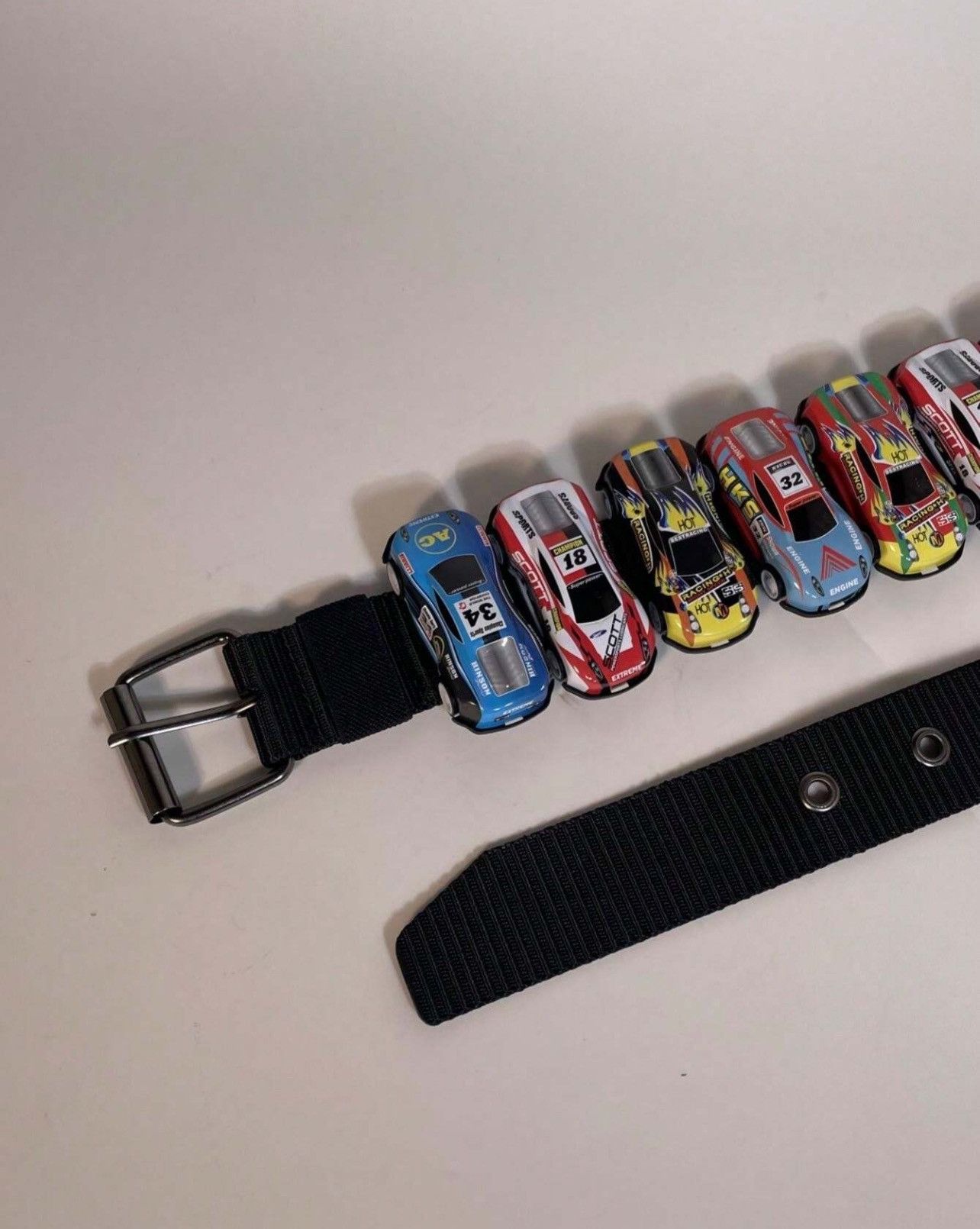 Vintage HANDMADE MINI RACE CAR SHAPED BELT Size ONE SIZE - 9 Thumbnail