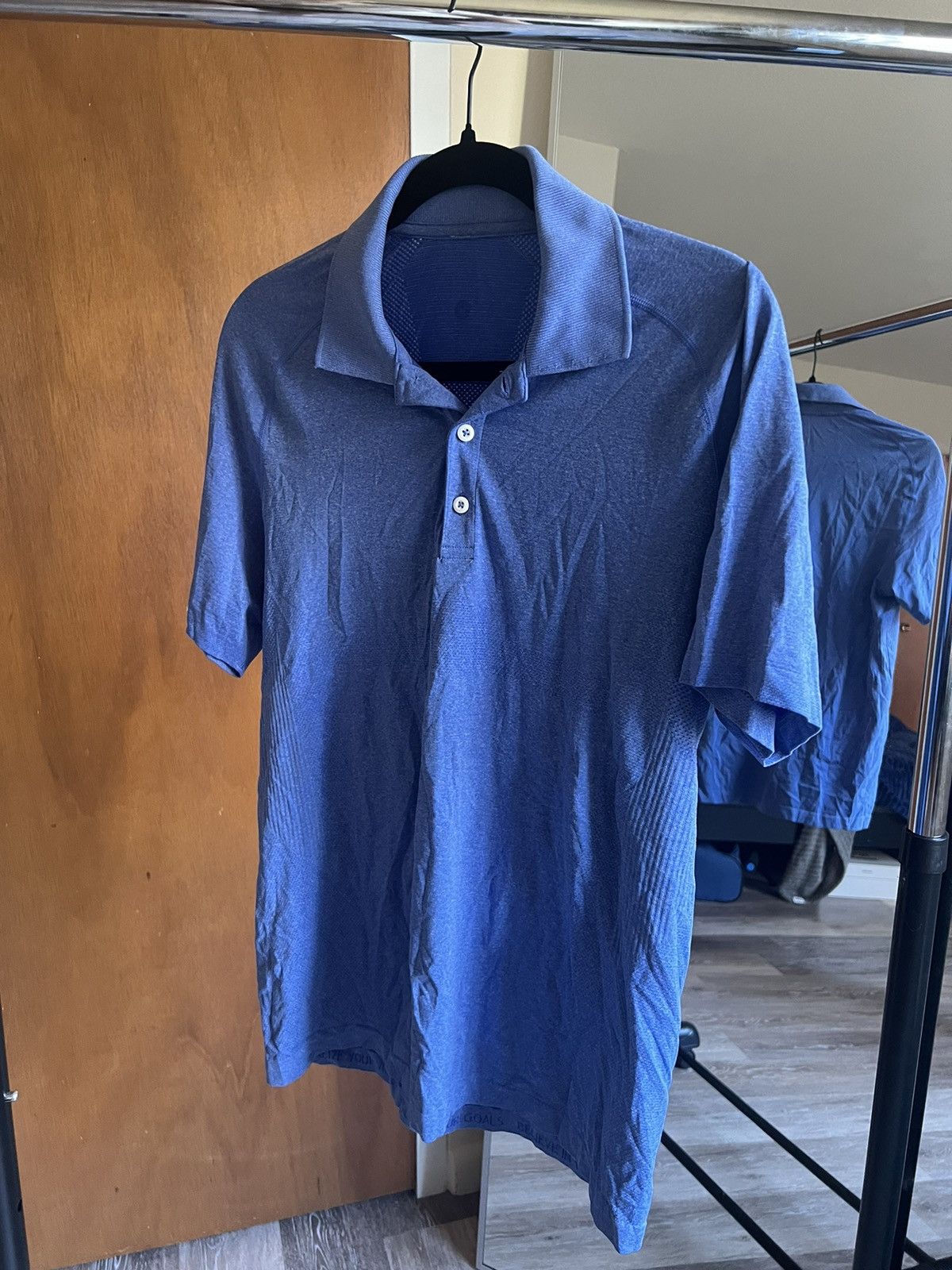 Lululemon Blue Metal Vent Tech Polo Size US M / EU 48-50 / 2 - 1 Thumbnail