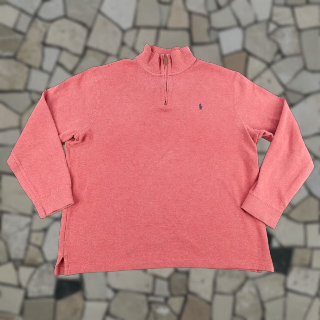 Polo Ralph Lauren Polo Ralph Lauren Sweater Mens XL Red 1/4 Zip Mock Neck Pullover Classic Pony Size US XL / EU 56 / 4 - 1 Thumbnail
