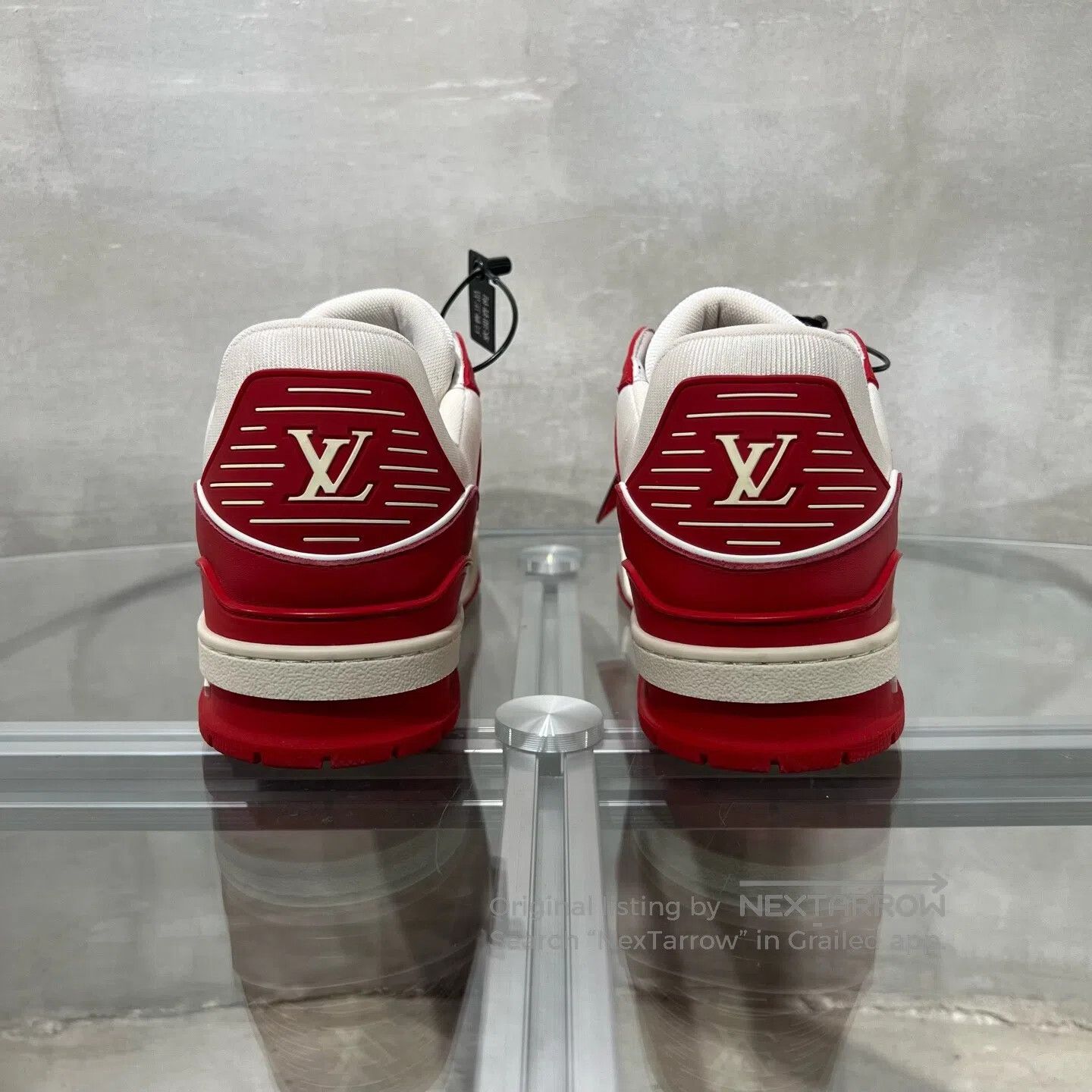 Louis Vuitton Louis Vuitton Trainer White and Red Charity Fund board sho Size US 12 / EU 45 - 6 Thumbnail
