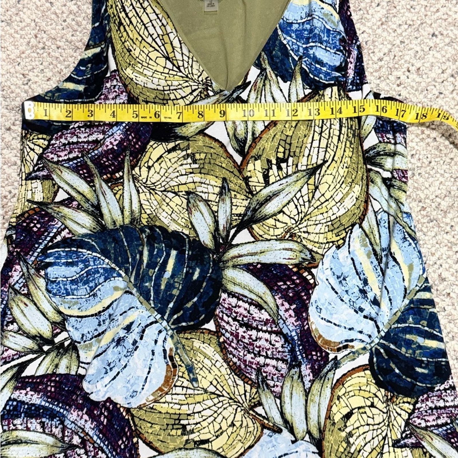 Anne Klein Anne Klein Vibrant Mosaic Leaf Midi Dress Size 12 Size XL / US 12-14 / IT 48-50 - 5 Thumbnail