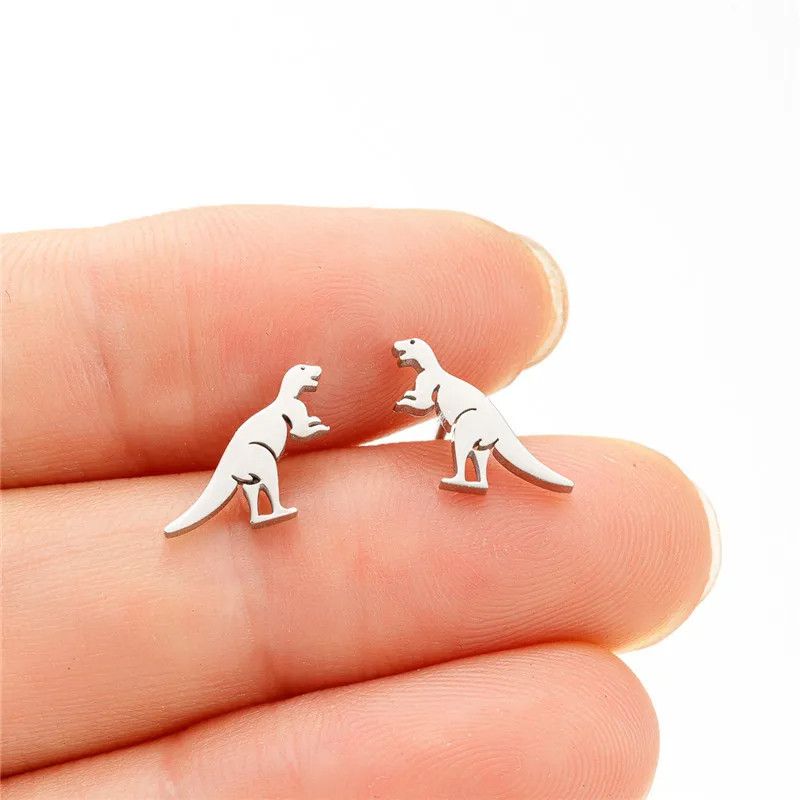 Jewelry Dinosaur Mini Stud Earrings Charm Earring Gift Size ONE SIZE - 1 Thumbnail