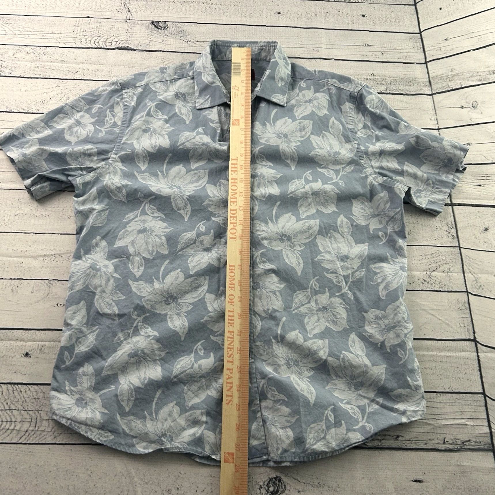 UNTUCKit UNTUCKit Button-Up Shirt Hawaiian Short Sleeve Daddario Mens M Blue Cotton Button-Up, Casual, Vintage: No Size US M / EU 48-50 / 2 - 3 Thumbnail