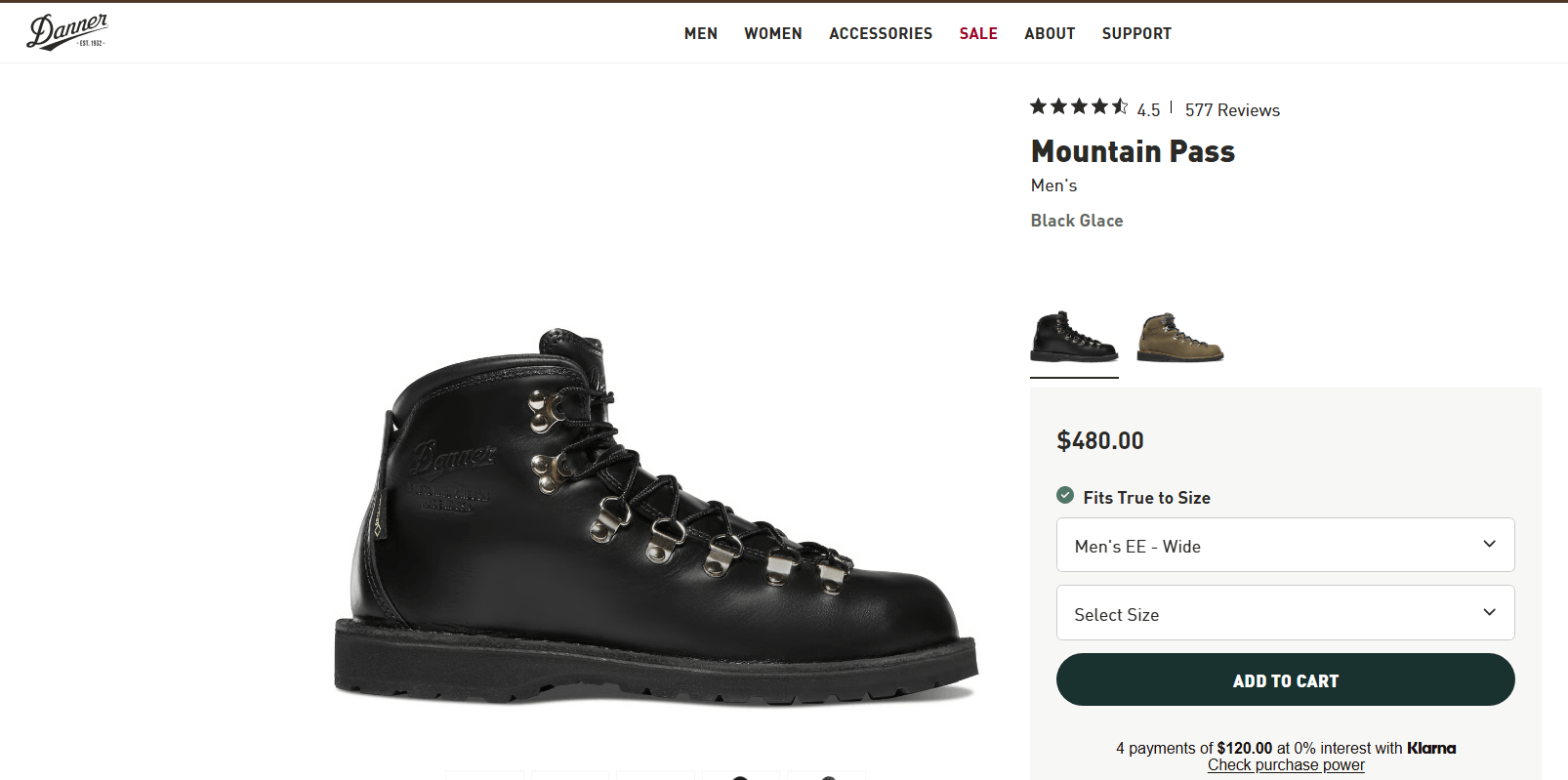 Danner DANNER MOUNTAIN PASS SIZE 12.0 D IN HORWEEN CXL BLACK GLACE Size US 12 / EU 45 - 9 Thumbnail