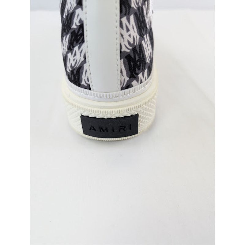 Amiri o1rshd1 Court Hi Allover Logo Sneakers in Black / White Size US 12 / EU 45 - 17 Thumbnail