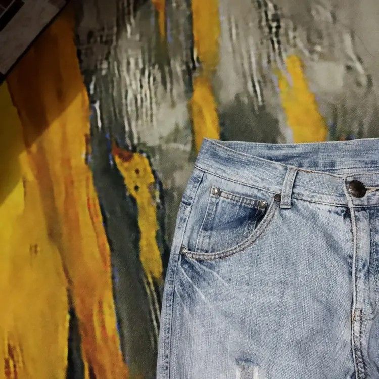 Vintage VINTAGE PINK LATTE DISTRESSED FADED BLUE JEANS PANTS Size US 30 / EU 46 - 5 Thumbnail