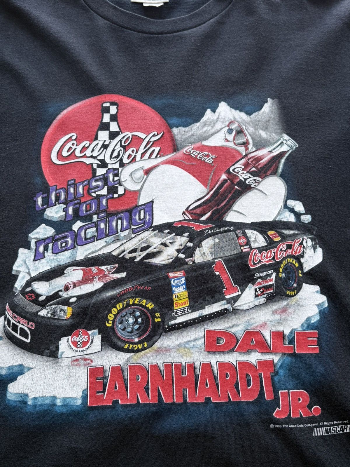 NASCAR VTG 90s Dale Earnhardt Coca Cola Nascar Racing T-Shirt Tee Size US XL / EU 56 / 4 - 2 Thumbnail