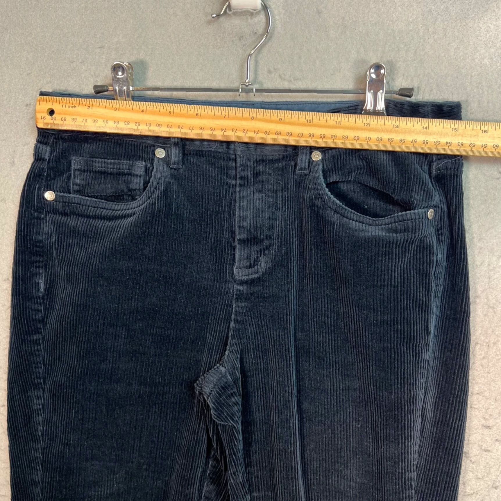 Brooks Brothers Brooks Brothers Womens Pants Blue Corduroy Flat Front Tapered Leg Inseam 28 in Size 4 Casual Business Womens Size 27" / US 4 / IT 40 - 6 Thumbnail