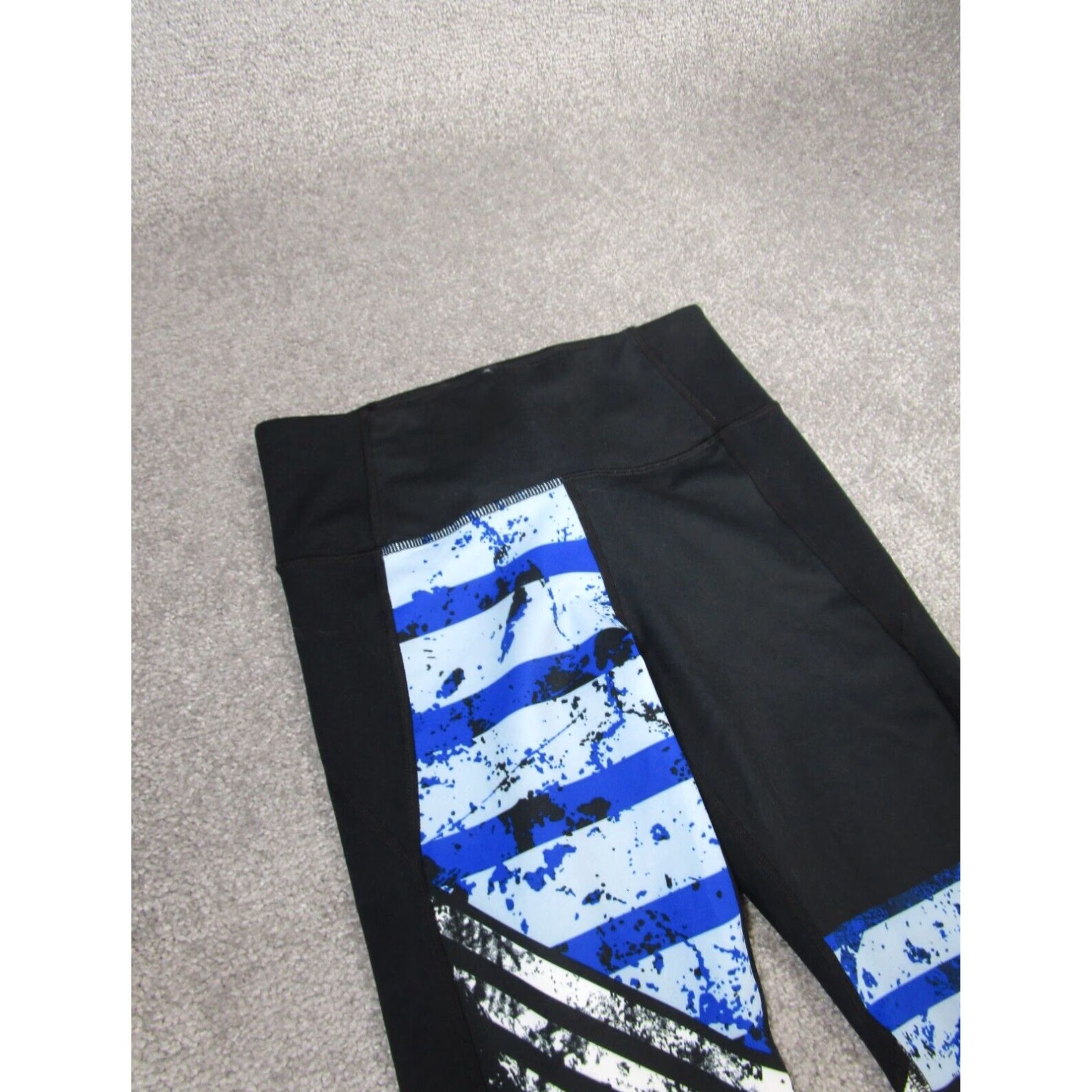 Under Armour Under Armour Womens Small Heatgear Leggings Black Blue Compression Crop Athleisure Leggings Size 28" / US 6 / IT 42 - 2 Thumbnail