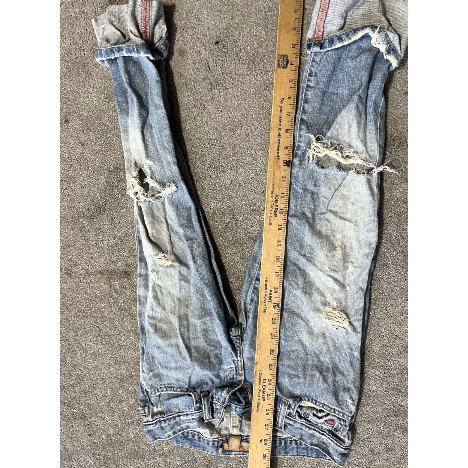 Abercrombie & Fitch VINTAGE Abercrombie & Fitch Jeans Capri Blue 00R Cropped 100% Cotton Distressed Size 24" / US 00 / IT 34 - 6 Thumbnail