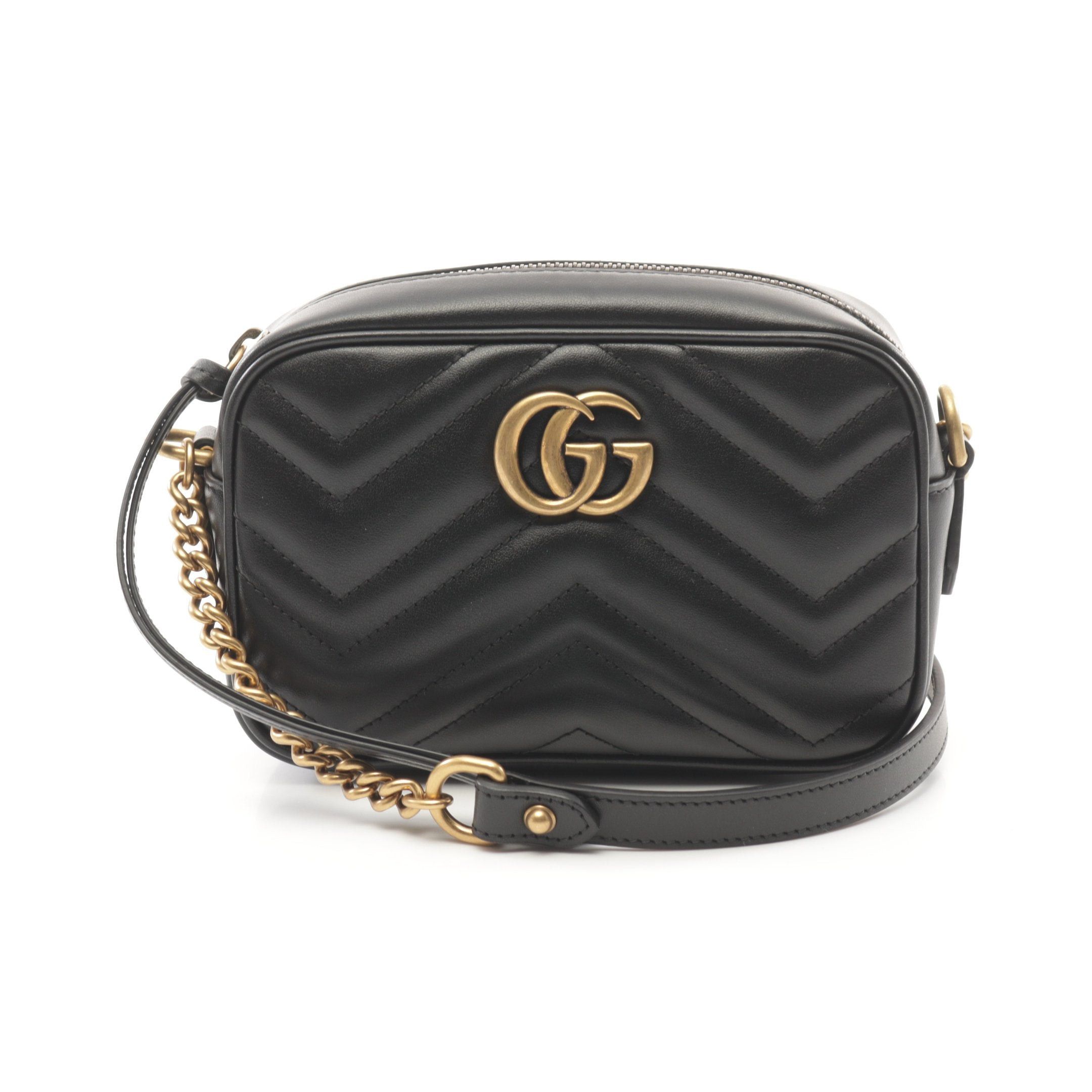 Gucci Gucci Gg Marmont Quilting Mini Bag Chain Shoulder Leather Black Size ONE SIZE - 1 Thumbnail