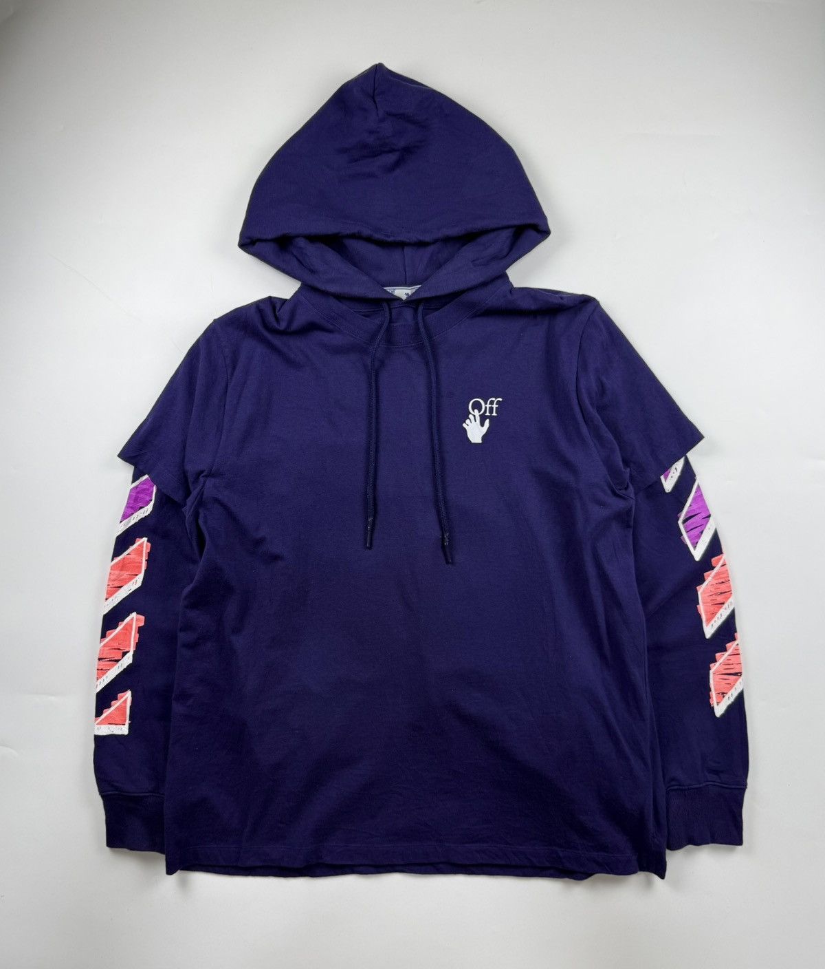 Off White Oversized Arrows Layered Hoodie