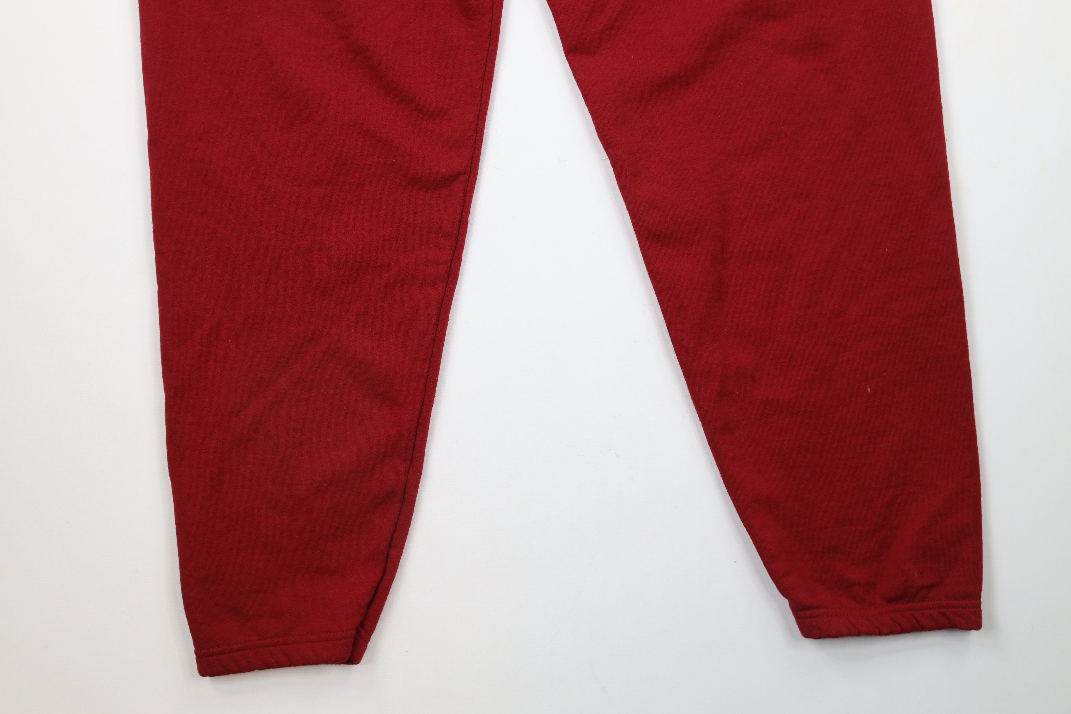 Vintage Vintage 90s Streetwear Blank Cuffed Sweatpants Joggers Red Size US 36 / EU 52 - 4 Thumbnail