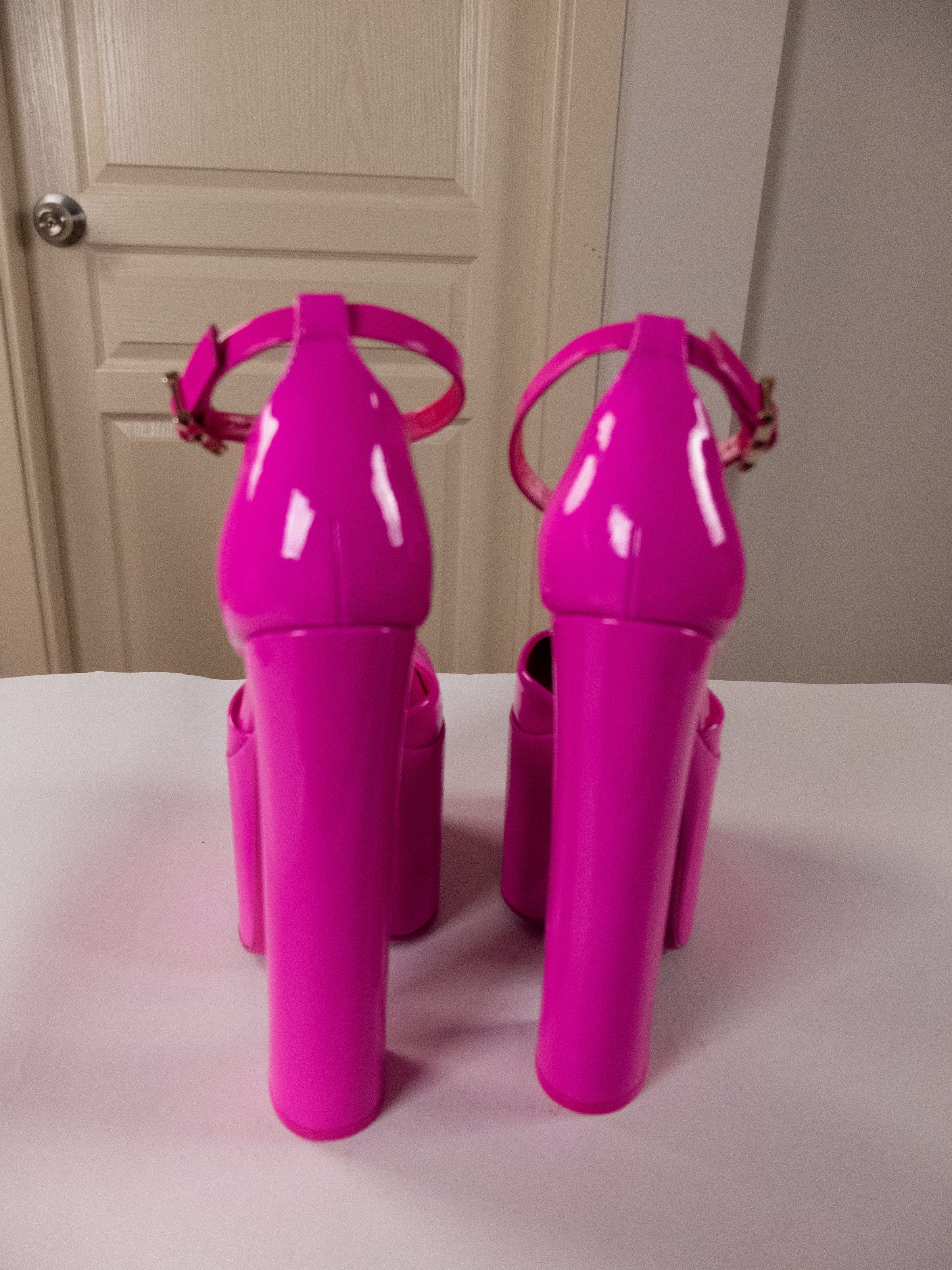 Valentino VALENTINO Discobox pink patent leather platform pumps 7 37 Size US 7 / IT 37 - 8 Thumbnail