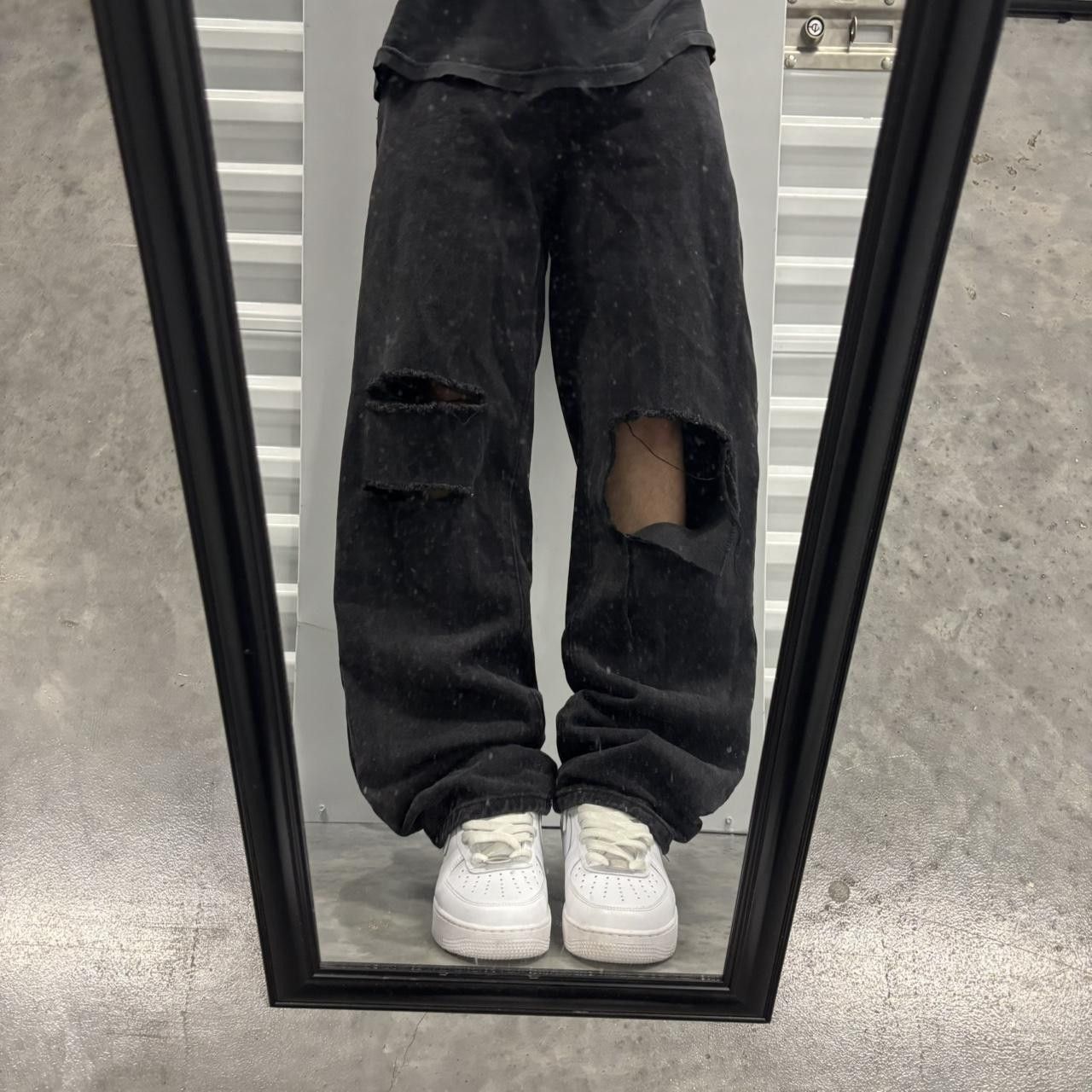 Japanese Brand × Vintage Crazy Vintage Y2K/2000s Grunge Black Distressed Denim Jeans! Size US 29 - 1 Thumbnail