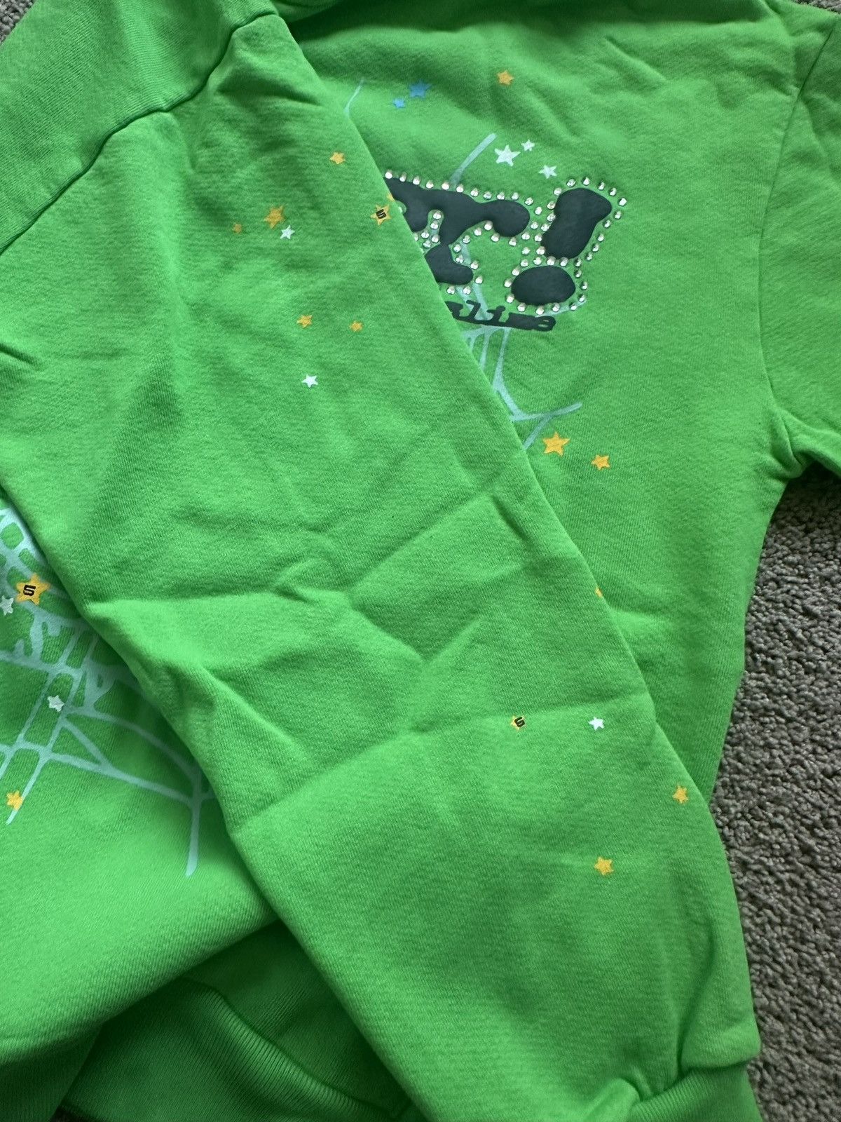 Sp5der Sp5der Green Punk V2 Rhinestone Hoodie Size US M / EU 48-50 / 2 - 5 Thumbnail
