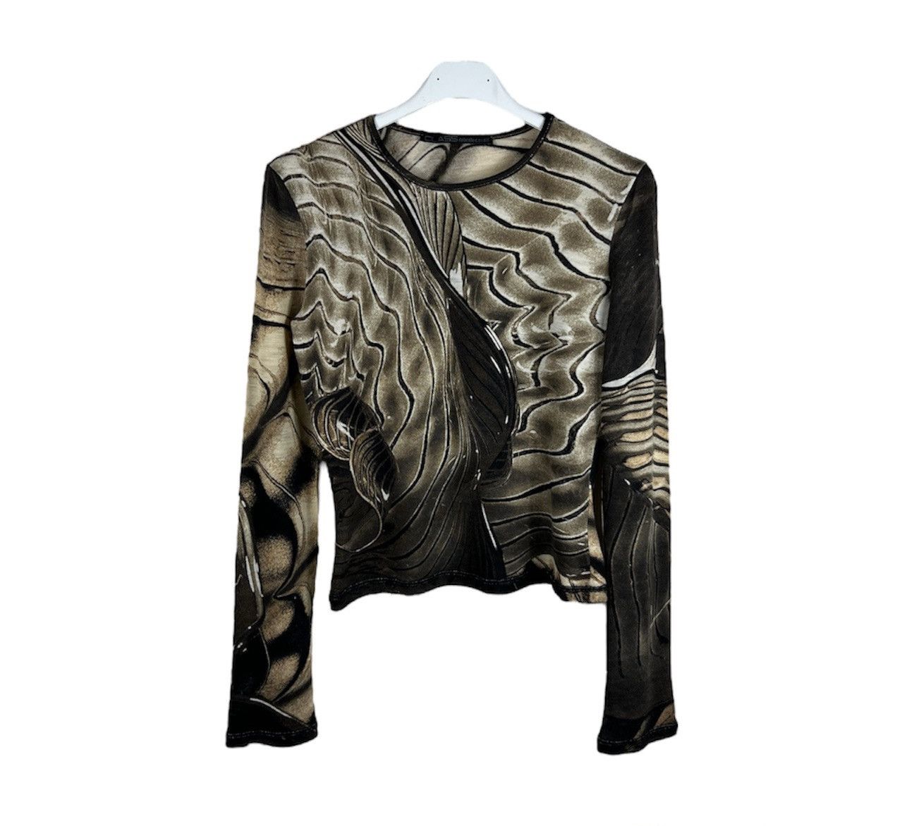 Roberto Cavalli Roberto Cavalli y2k mesh abstract spectrum full print blouse Size XS / US 0-2 / IT 36-38 - 1 Thumbnail