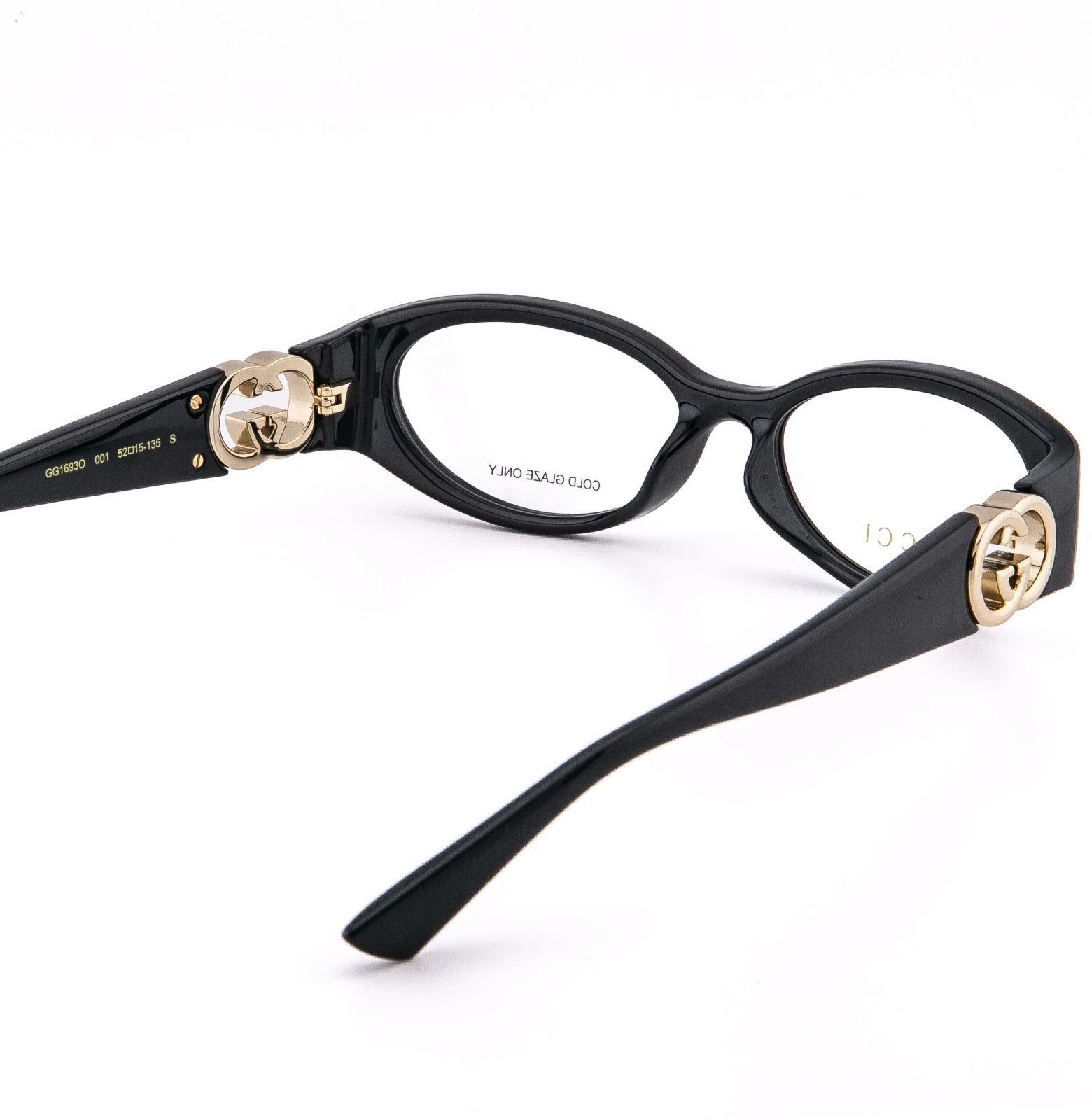 Gucci GUCCI GG1693O 1693 Black GG Logo Oval Unisex Eyeglasses 001 Size ONE SIZE - 3 Thumbnail