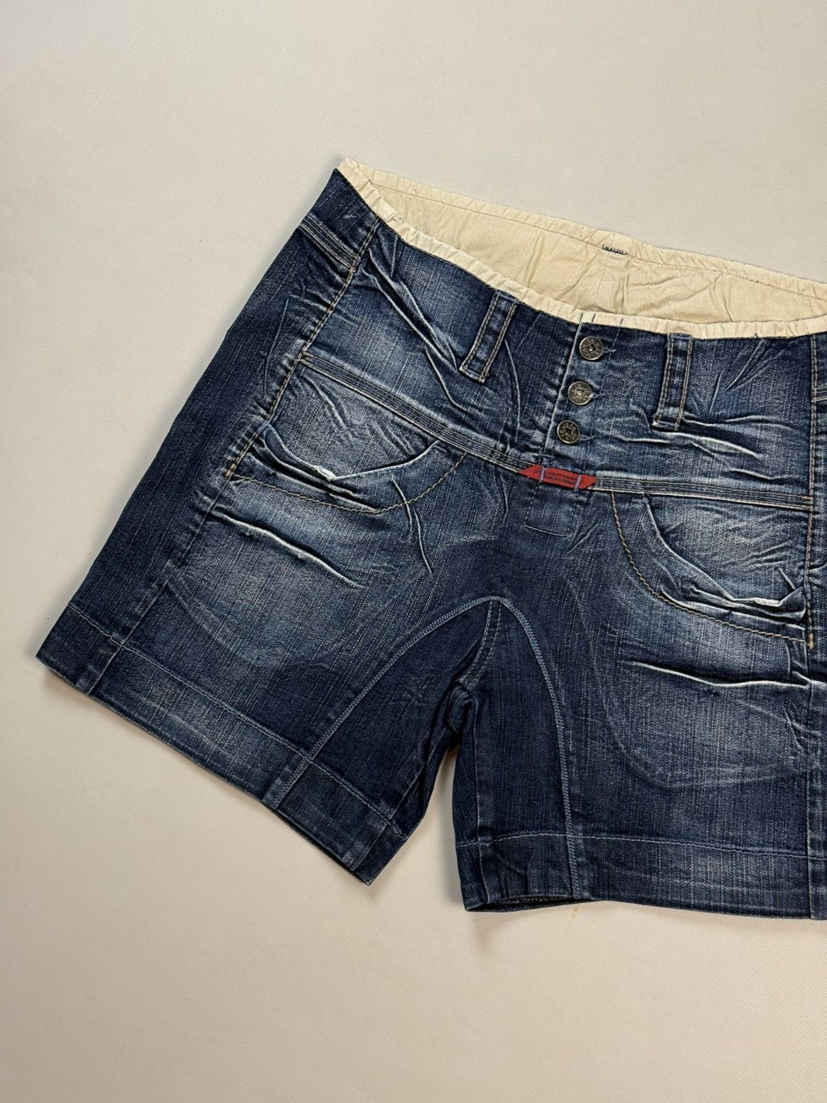 Marithe + Francois Girbaud Marithe Francois Girbaud Vintage Avant-Garde Denim Shorts Size 29" - 3 Thumbnail