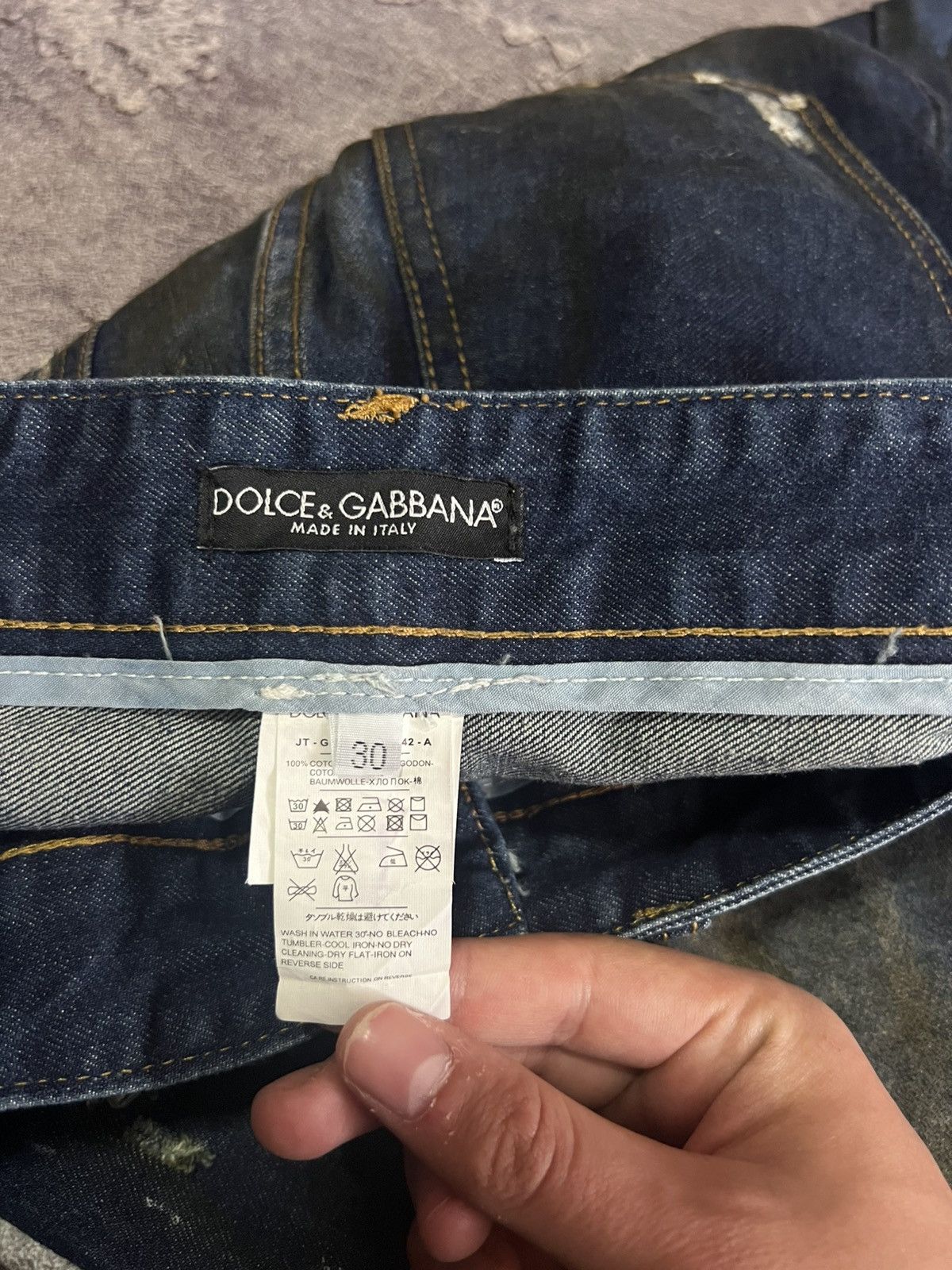 Dolce & Gabbana Dolce & Gabbana Archive Distressed Painted Zipper Denim Size US 30 / EU 46 - 11 Thumbnail