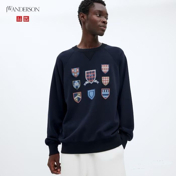 JW Anderson × Uniqlo Small JW Anderson Sweatshirt Navy Coat of Arms Crest Shirt Size US S / EU 44-46 / 1 - 6 Thumbnail