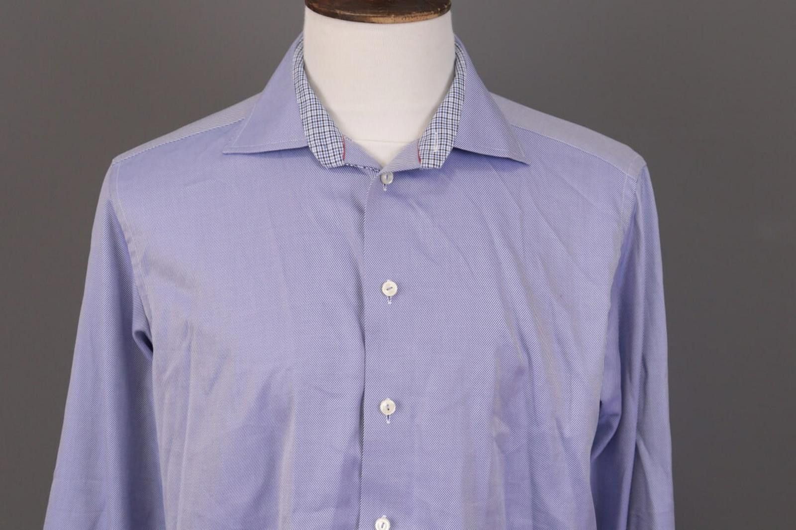 Eton Eton Contemporary Fit Blue Check Shirt Size 43 / 17 Size US M / EU 48-50 / 2 - 3 Thumbnail